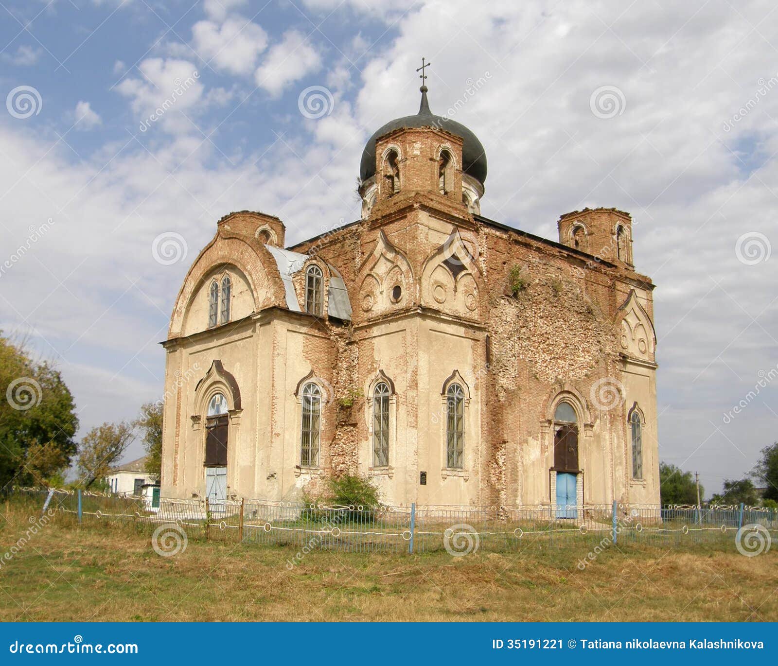 ruined old church. lugansk region.