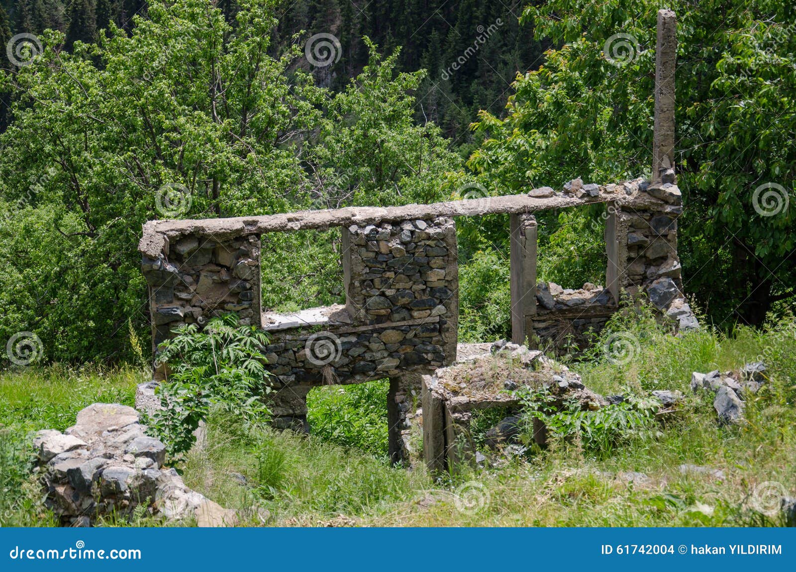 Ruined stone house stock photo. Image of nature, house 61742004