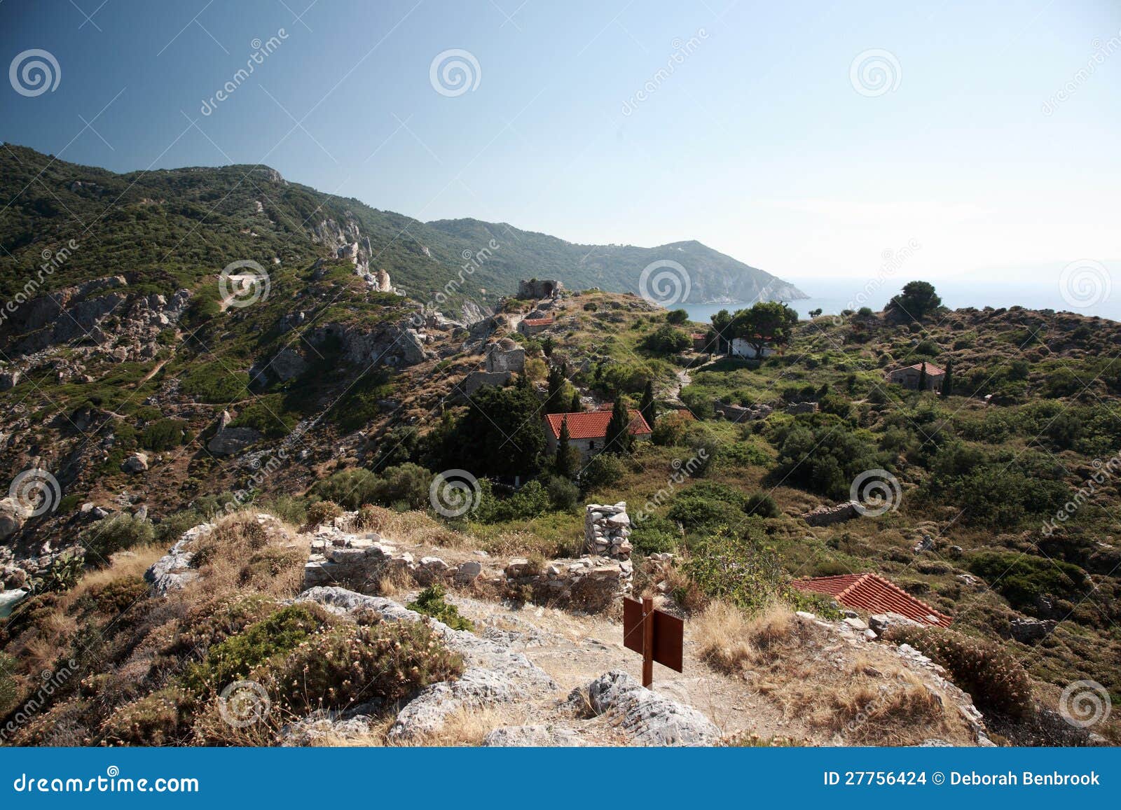 Ruines de Kastro, Skiathos. Ruines de Kastro sur l'île grecque de Skiathos