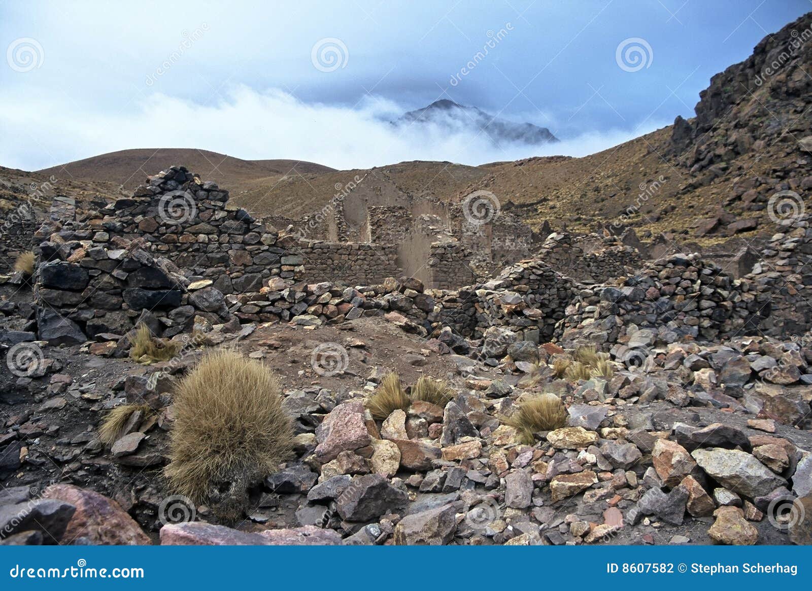 ruins on altiplano in bolivia,bolivia