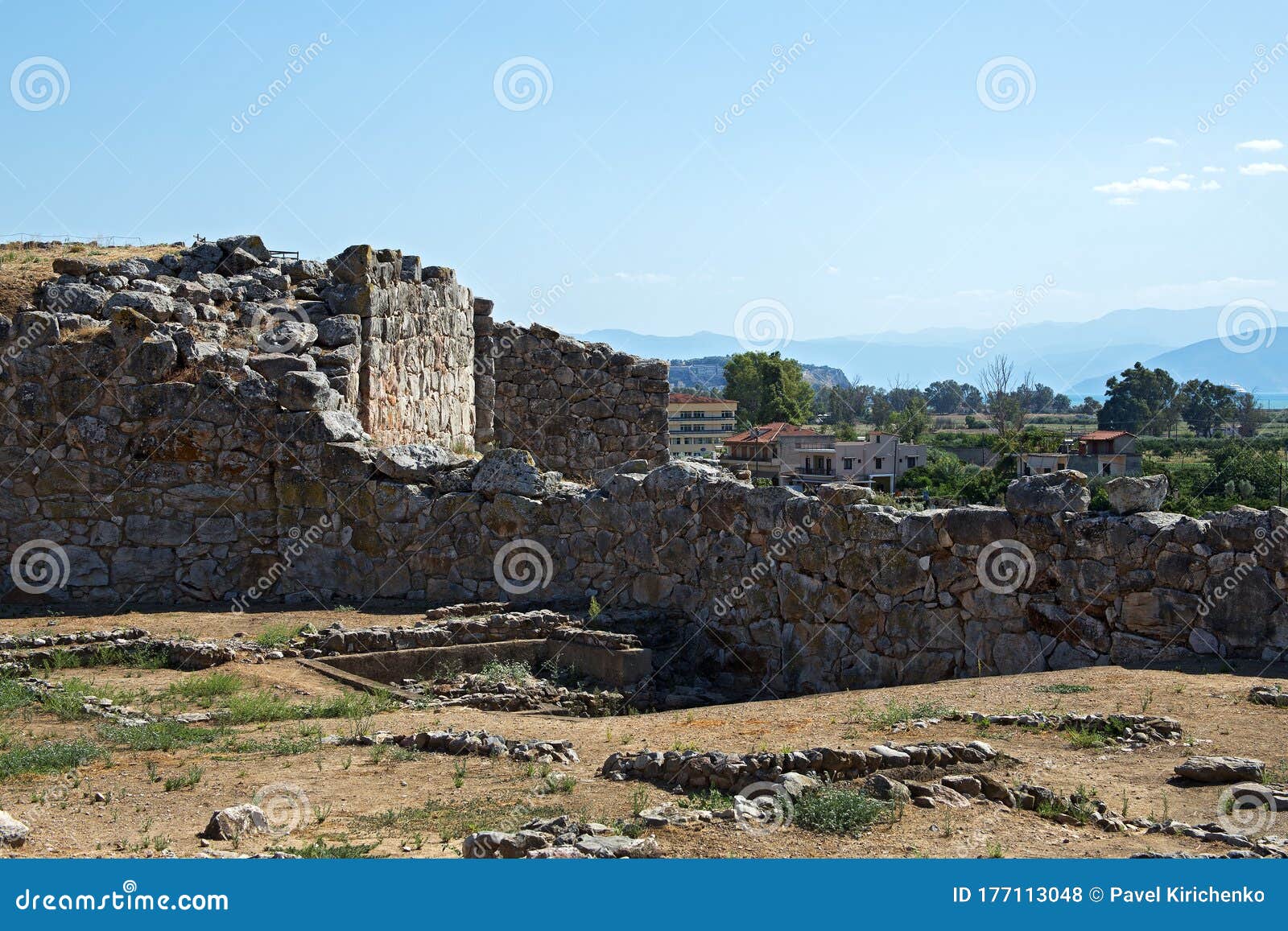 ruins of ancient acropolis of tiryns