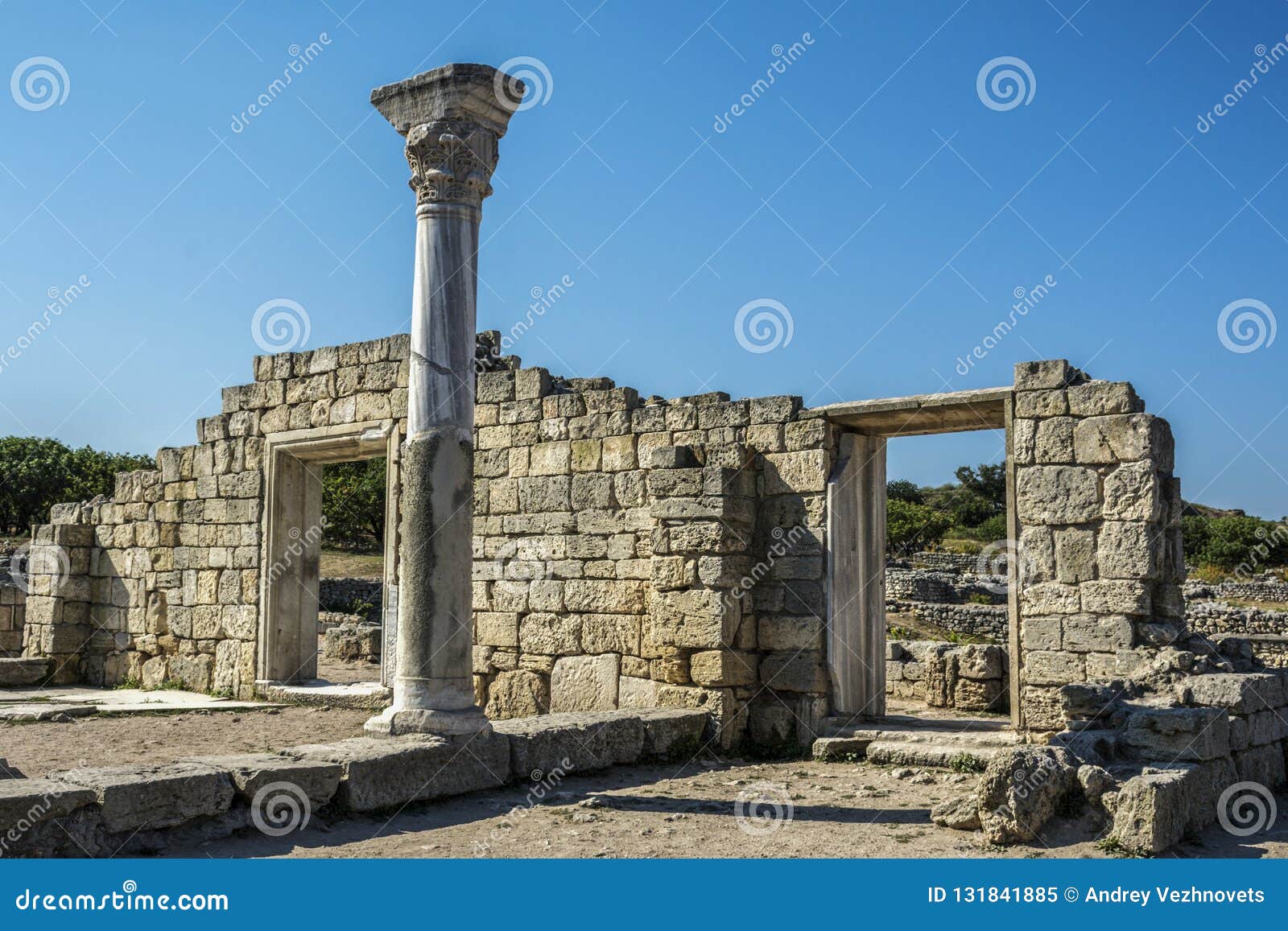 A Ruins of Ancient Basilica are Ancient City Chersonese Stock Image