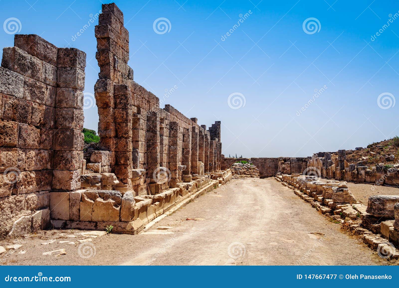 ruins of ancient city of perge near antalya turkey