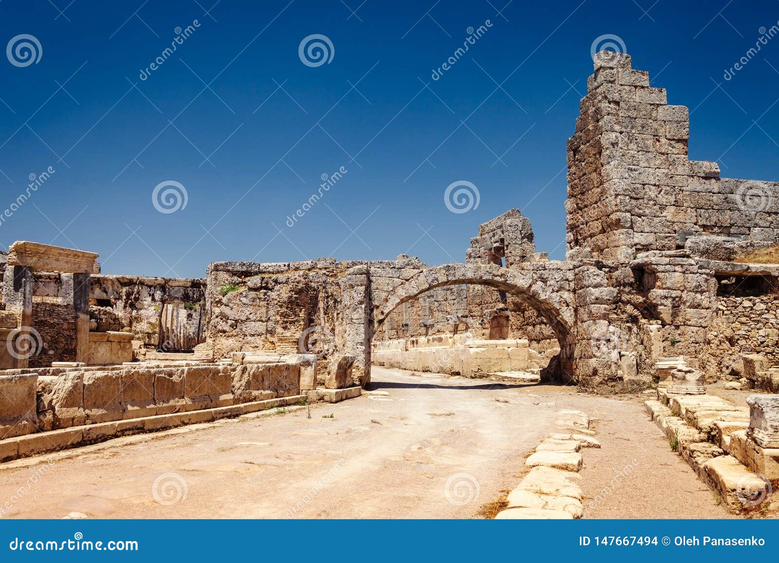 ruins of ancient city of perge near antalya turkey