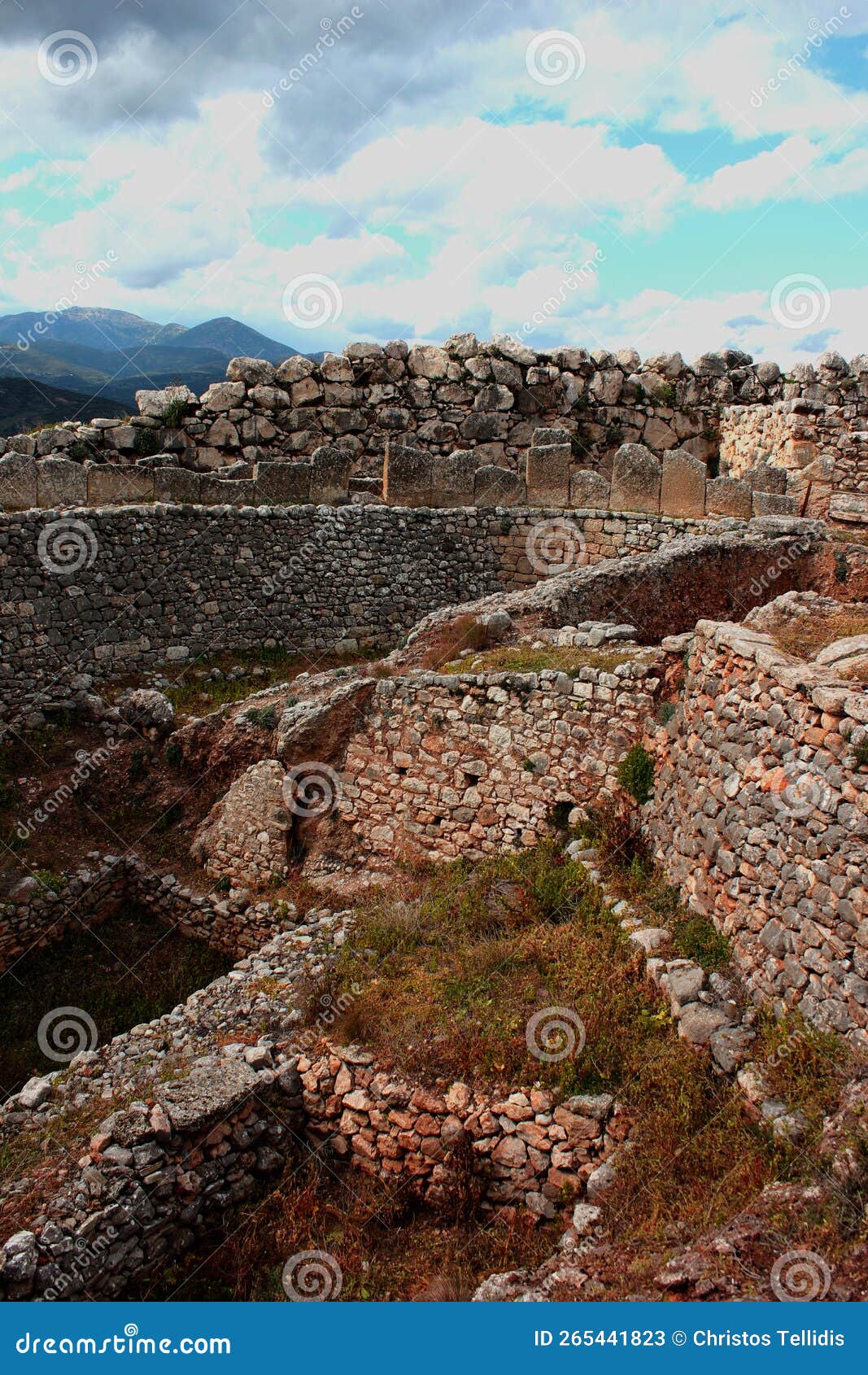 ruins of the ancient greek city mycenae, peloponnese