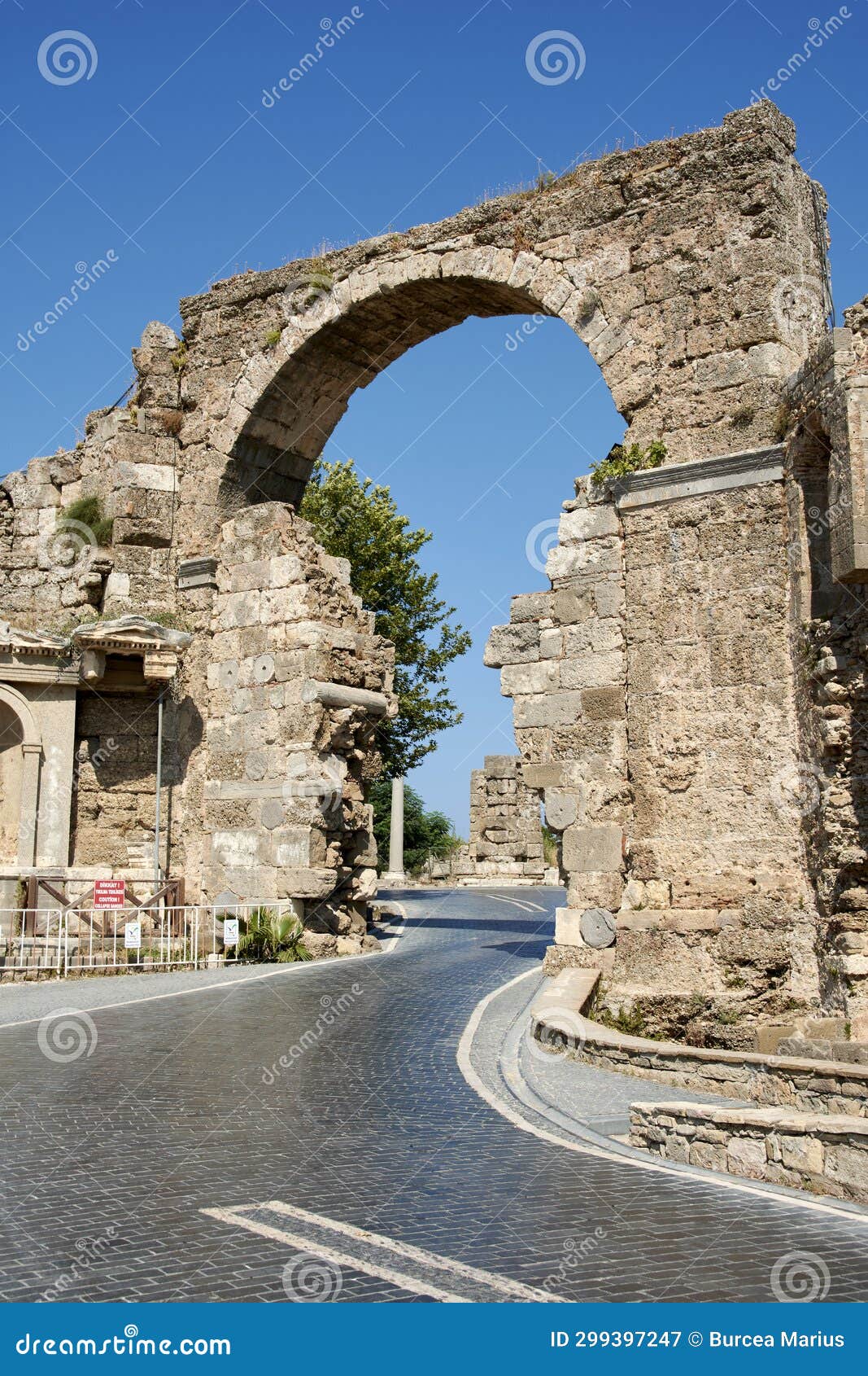 The Ruins Of The Ancient Greek City Of Side, Turkey Editorial