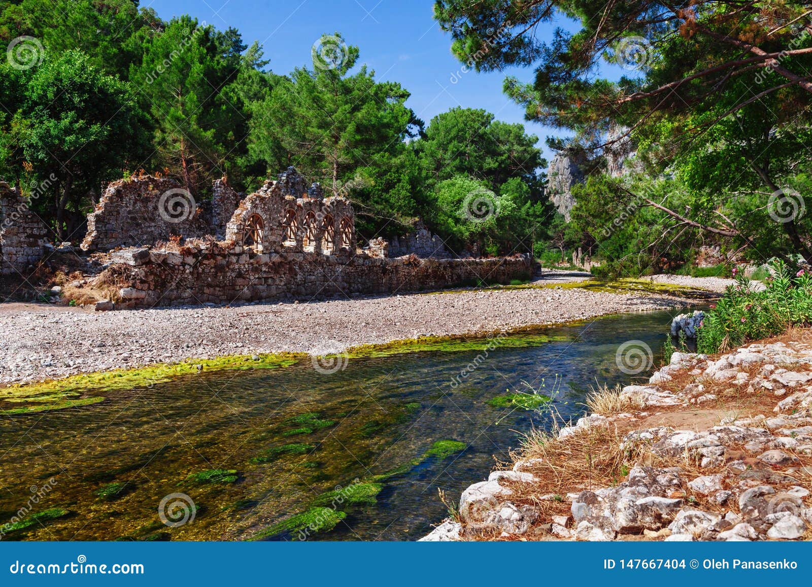 ruins of ancient greek and roman ancient city of olympos near antalya turkey