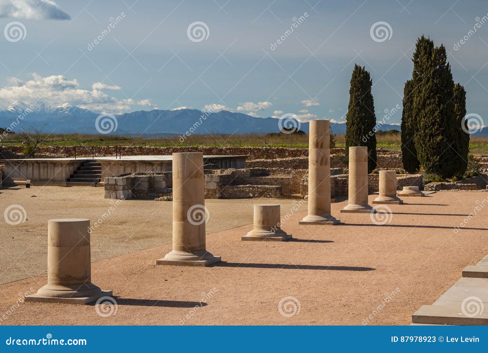 ruins of the ancient greek and roman town ampurias, near gerona
