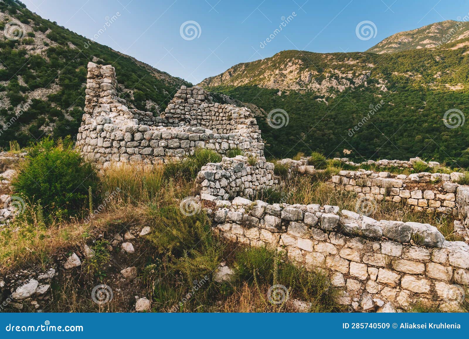 ruins of ancient illyrian fort rizon in montenegro