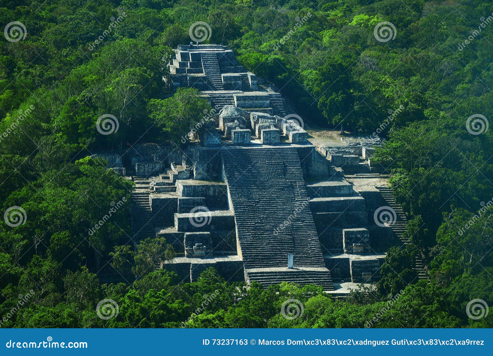 ruins of the ancient mayan city of calakmul