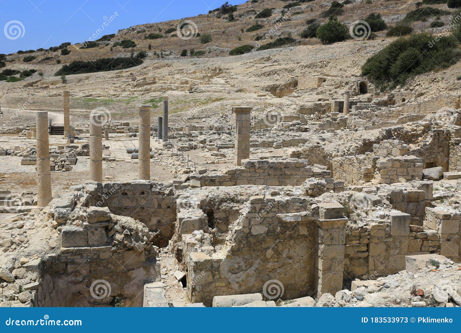Ruins of Antique City Amathus in Cyprus Stock Image Image of column