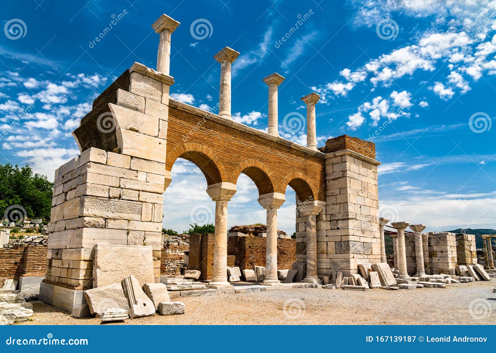 ruins of the st. john basilica at ephesus in turkey
