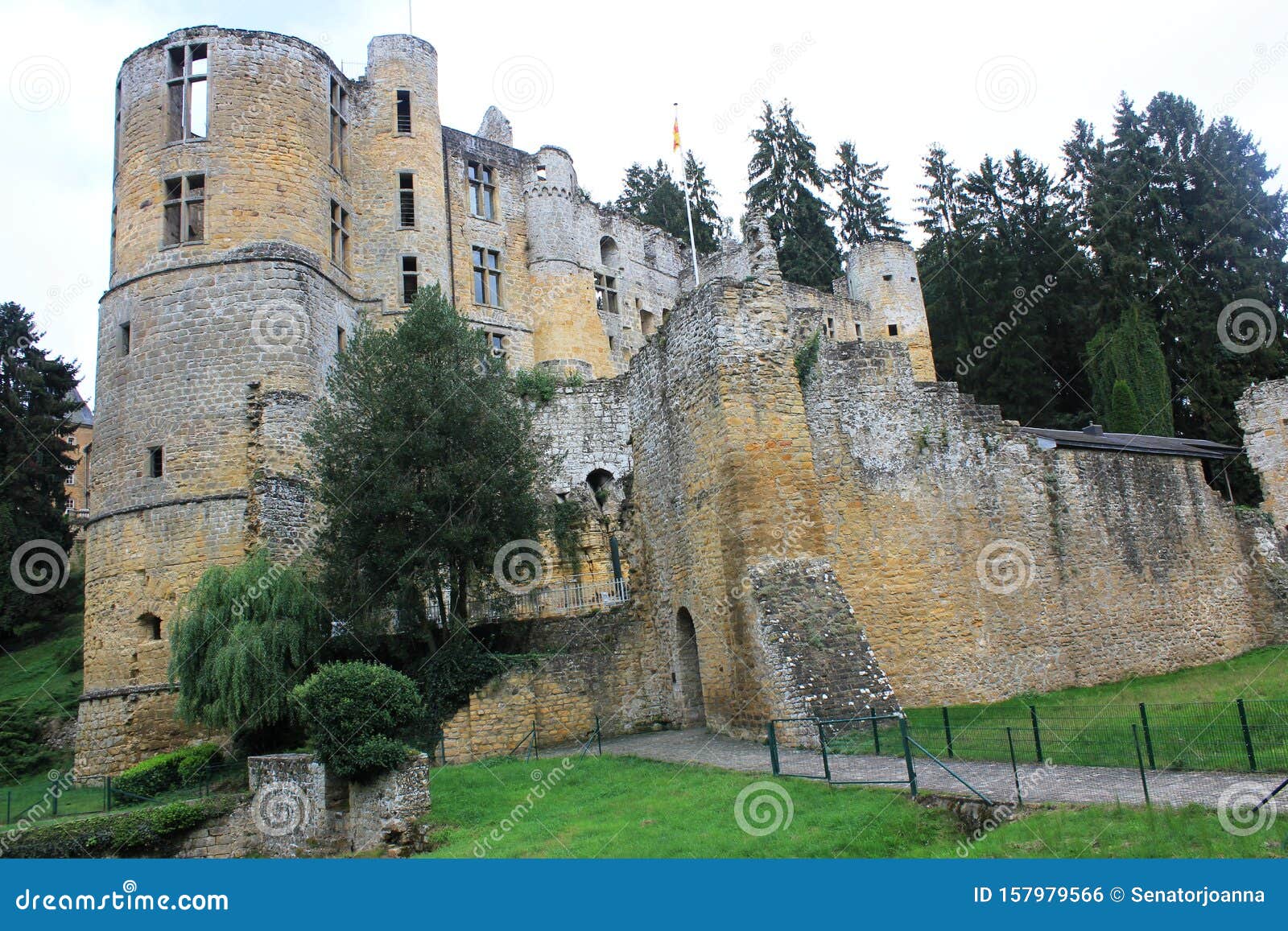 ruins of castle in beaufort, luxembourg