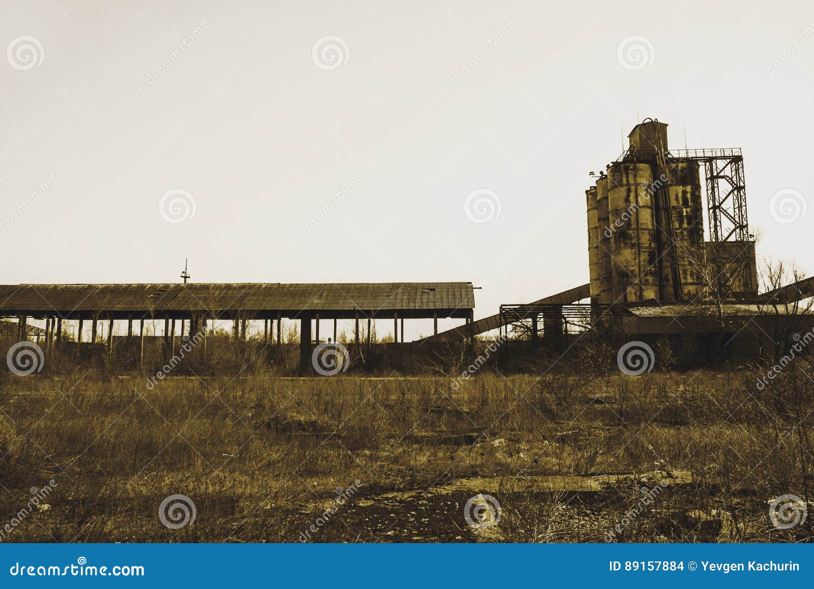 Ruins of a cement plant stock photo. Image of crumble - 89157884