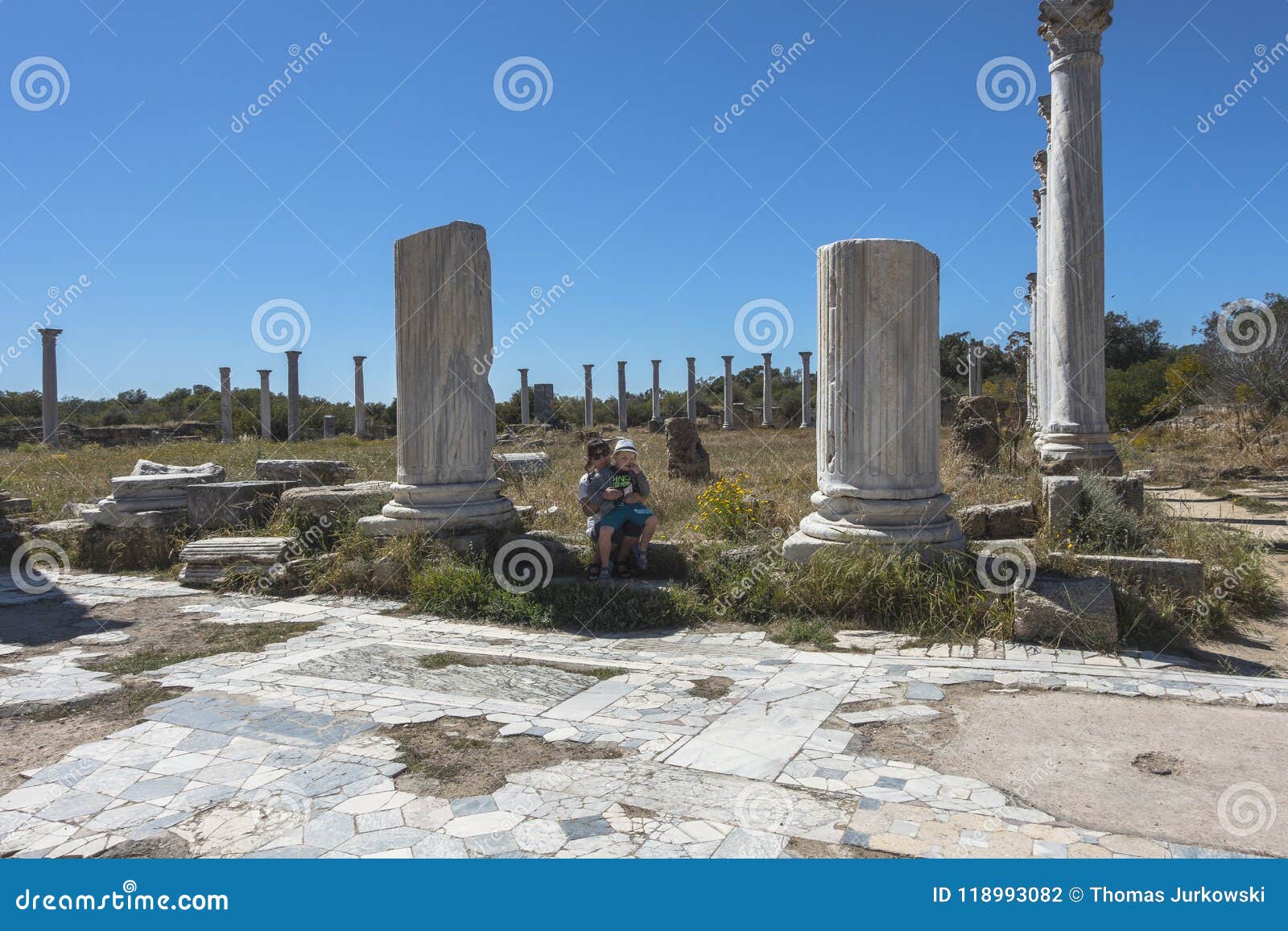 ruins of city salamis in fama , cyprus.