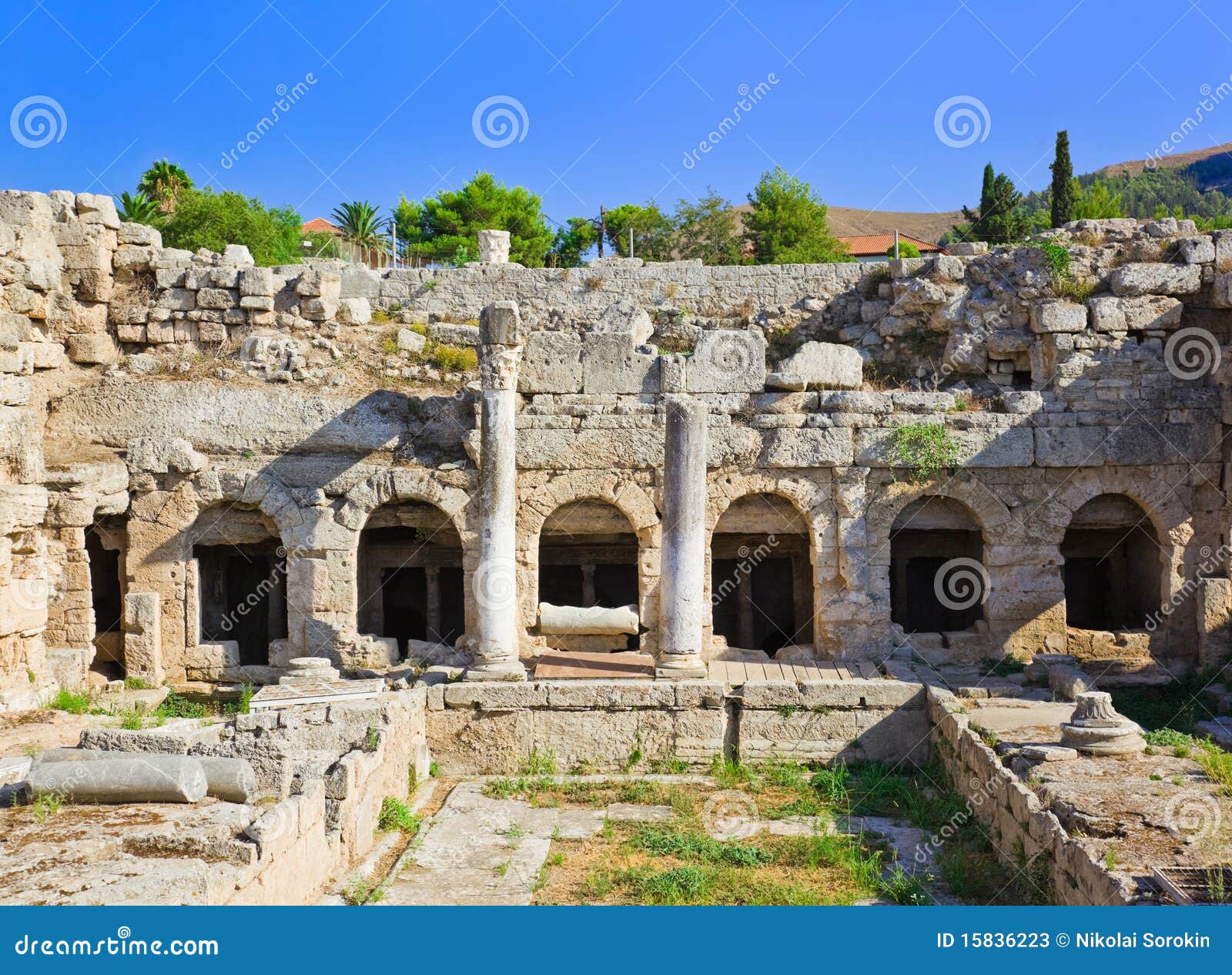 ruins in corinth, greece