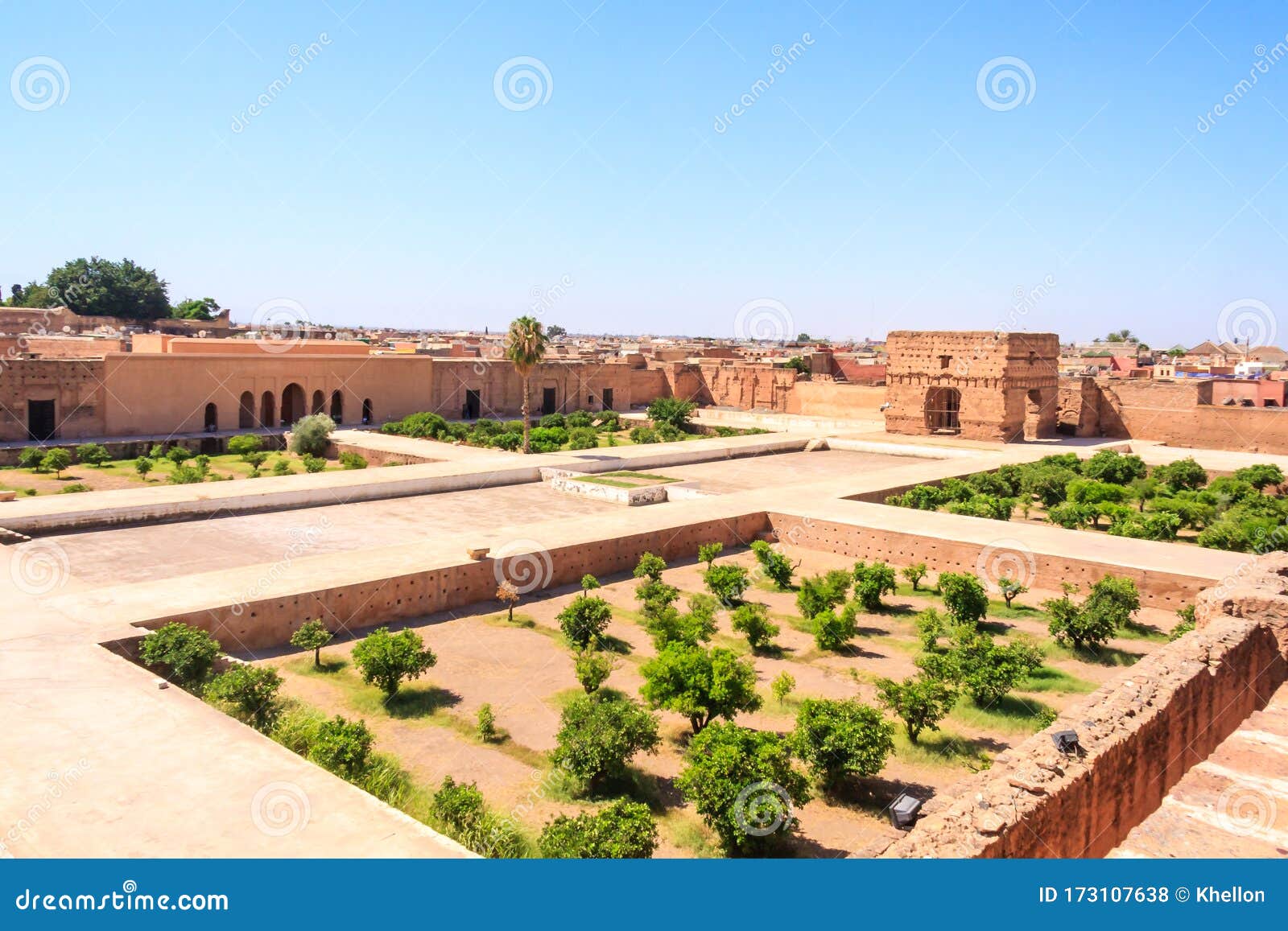 Ruins of the El Badi Palace Stock Photo - Image of heritage, remains