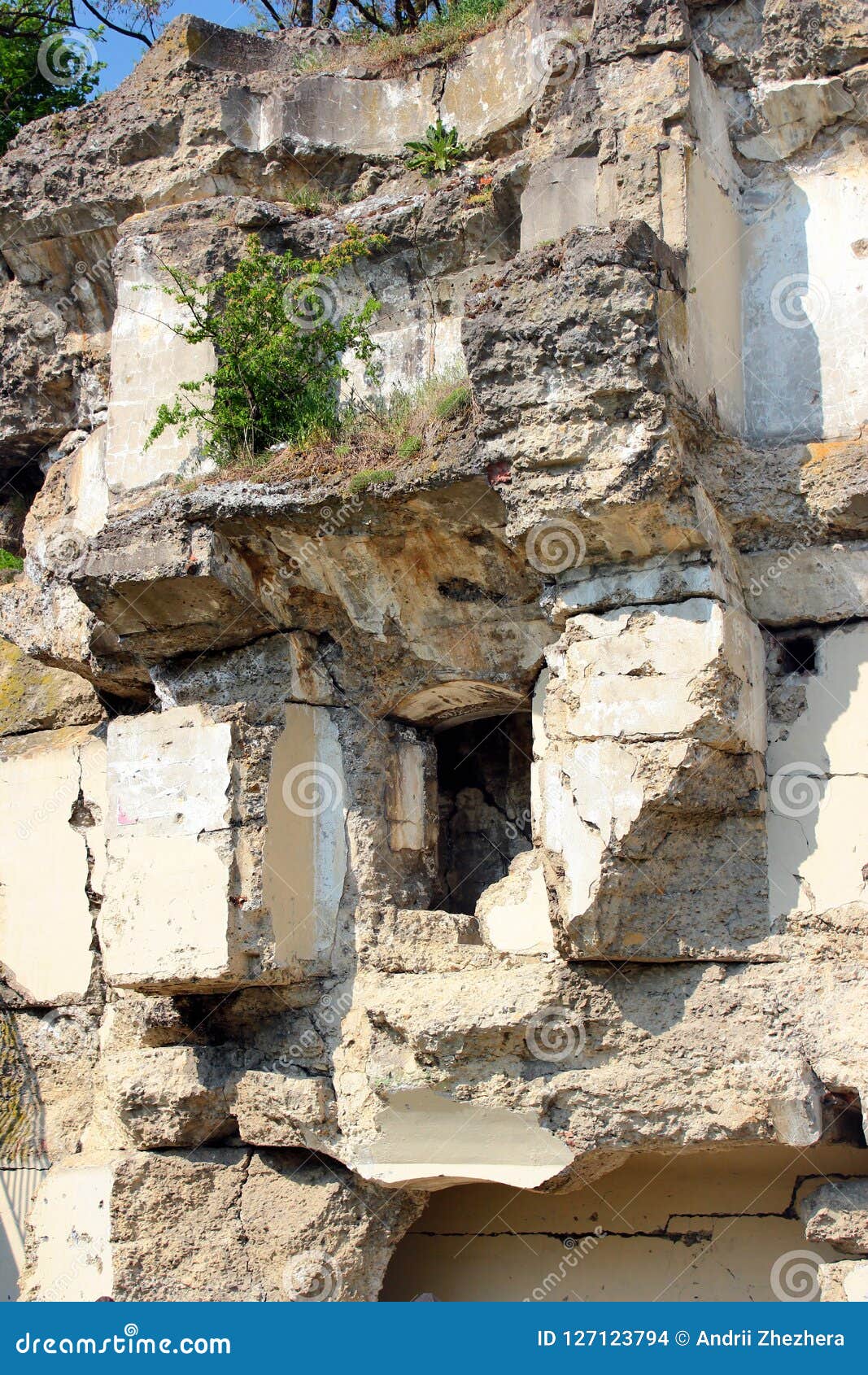 ruins of fort xiii san rideau in przemysl, poland