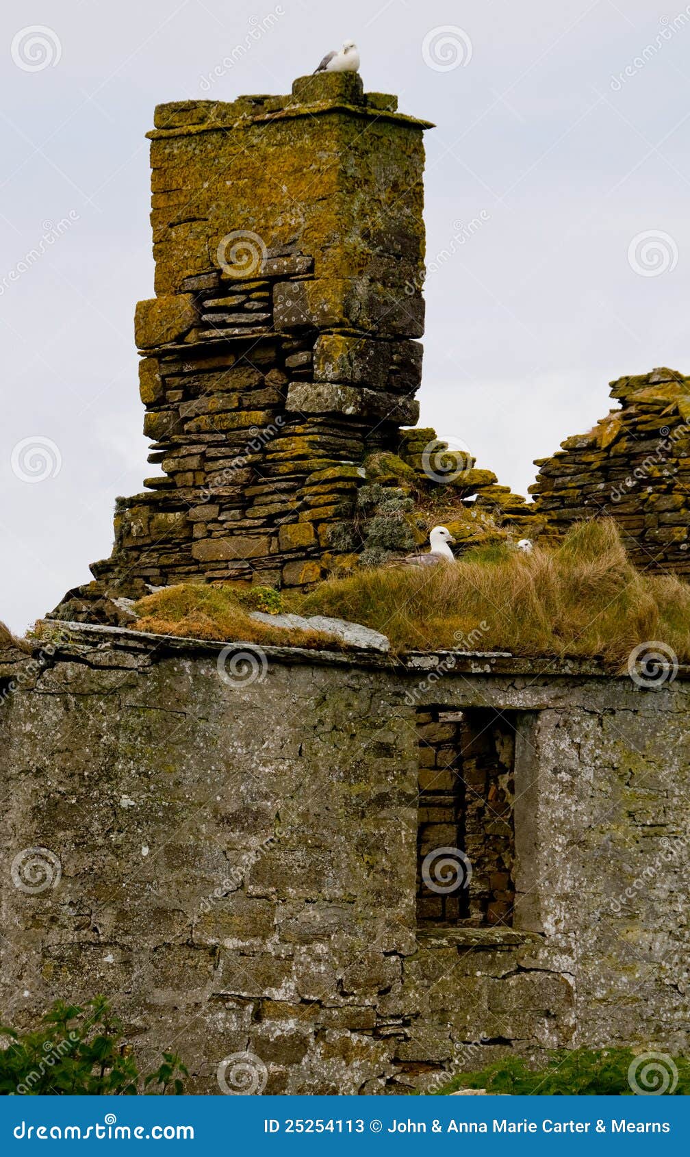 Ruins of a House and Chimney, Island of Stoma, Caithness, Scotland, U.K
