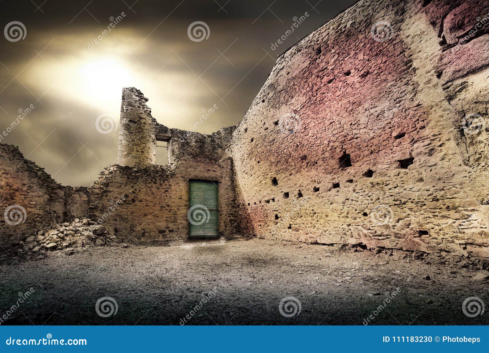 Ruins of Houses Destroyed by Bombardment Stock Photo - Image of ...