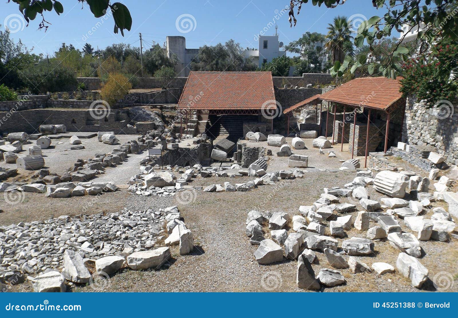 ruins of mausoleum halicarnassus in turkey