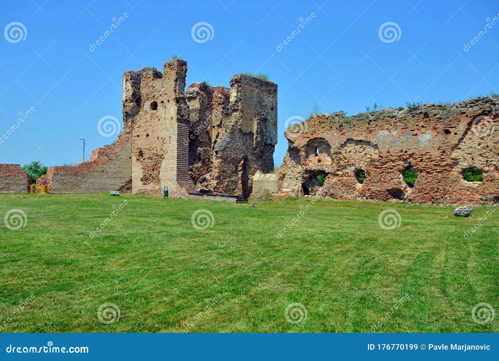 Ruins of medieval fortress Bac, Serbia. BAC, SERBIA - JUNE 27: Ruins of medieval fortress, on June 27.2019. in Bac, Serbia