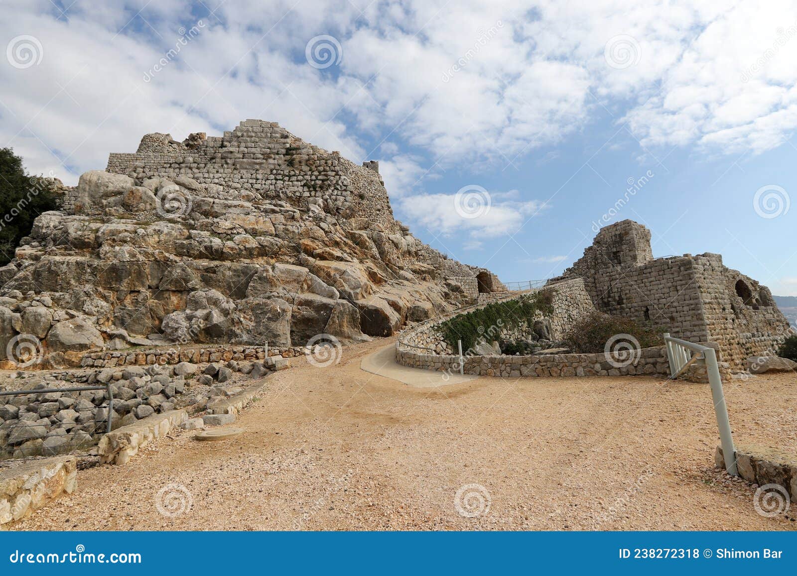 ruins of the medieval fortress nimrod mivtzar nimrod located in the northern golan heights in israel.
