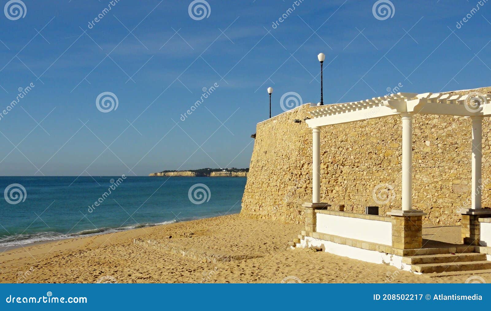 historic castle walls in armacao de pera  algarve - portugal