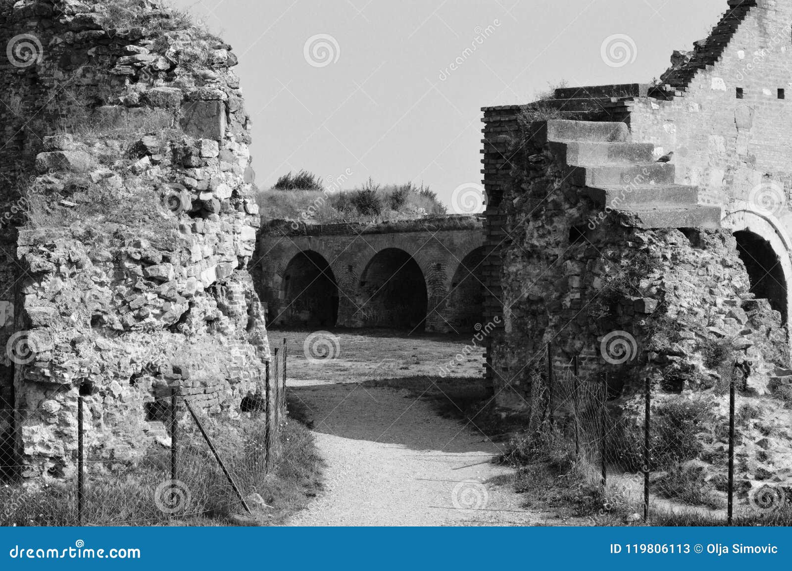 Ruins of the old town stock image. Image of wall, fence 119806113