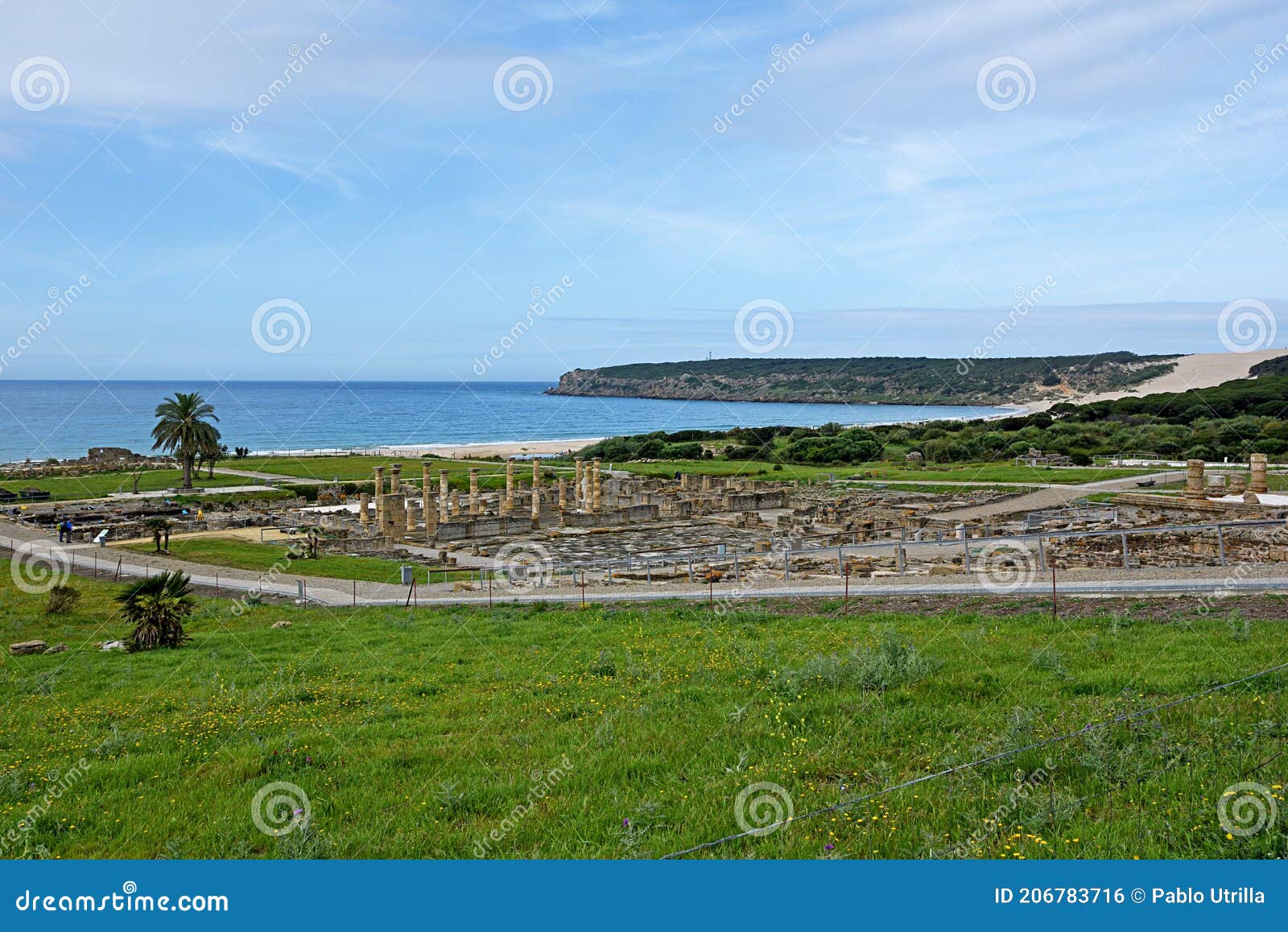 ruins roman in bolonia beach