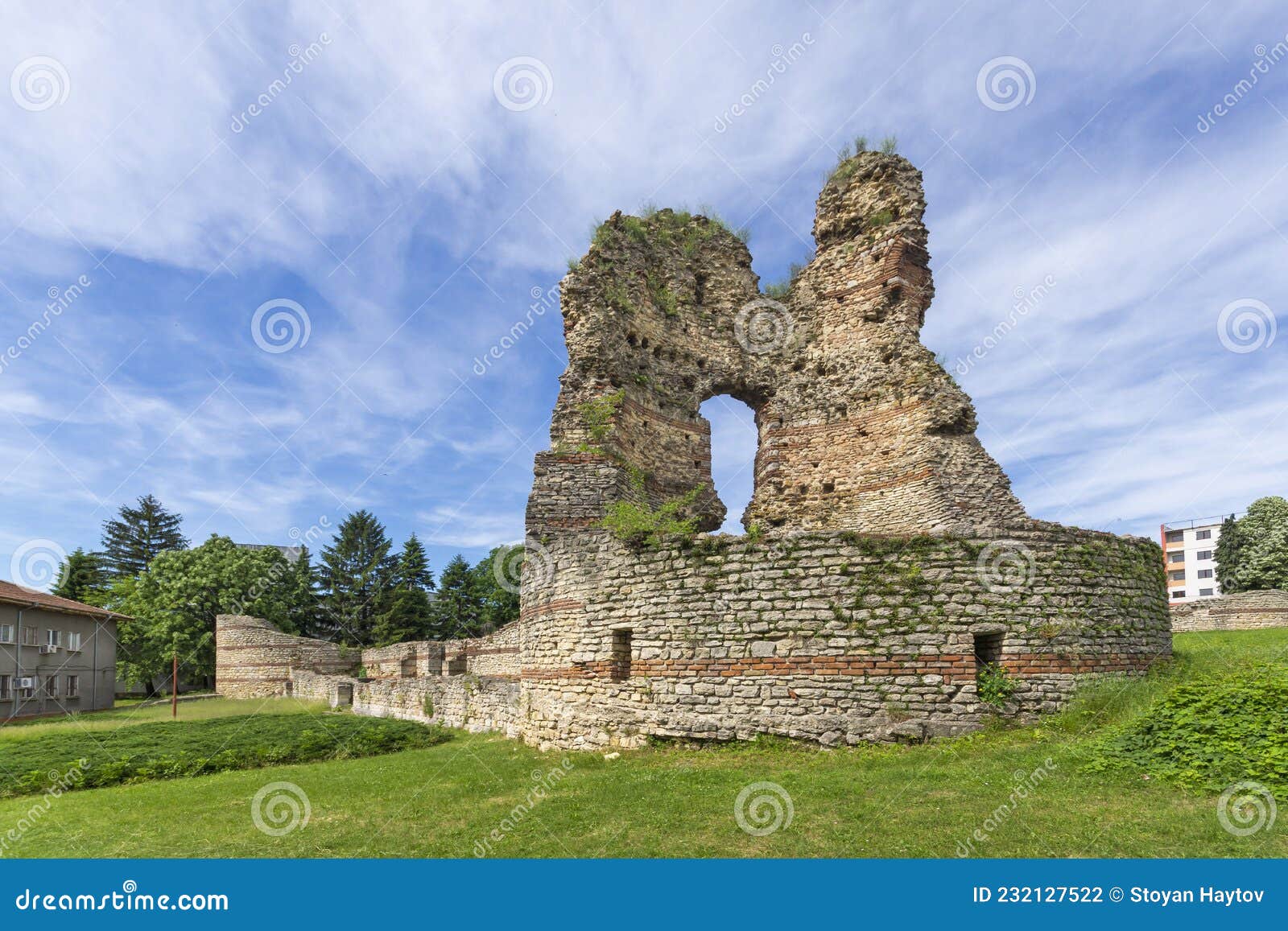 ruins of roman fortress castra martis in town of kula, bulgaria