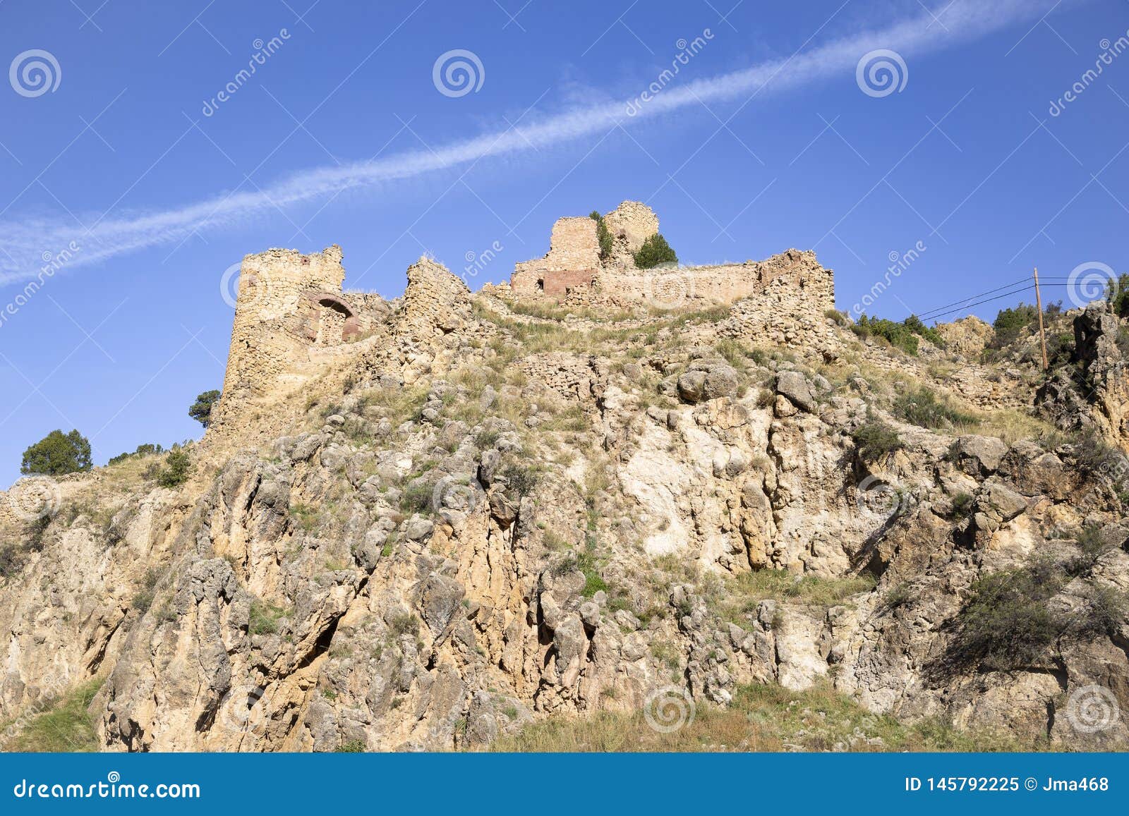 ruins of the santa croche castle next to albarracin