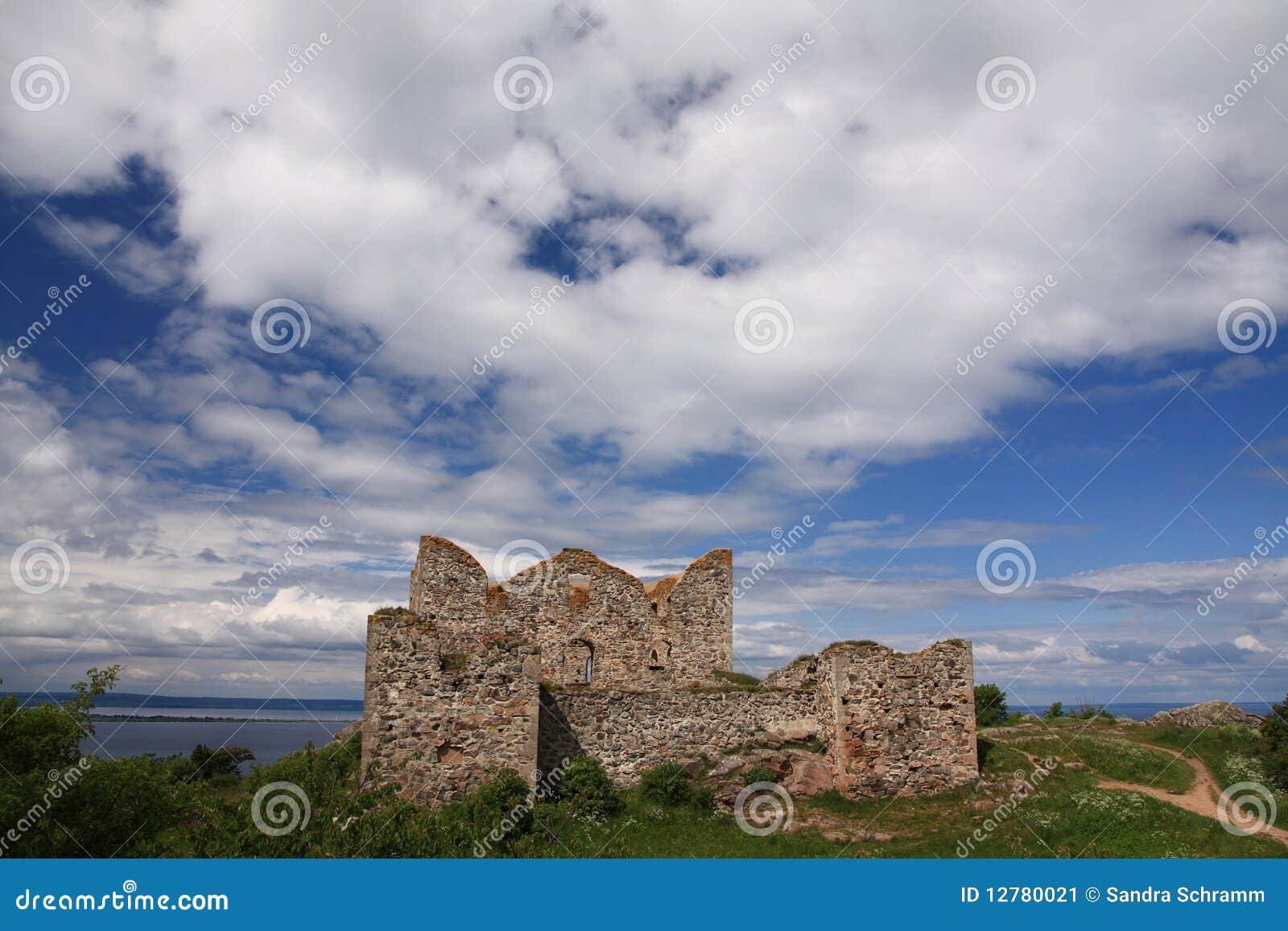 Ruins in Sweden stock image. Image of parapet, tower 12780021