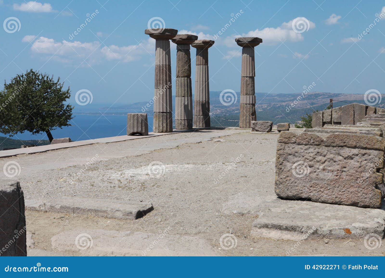 ruins of the temple of athena in assos, canakkale.