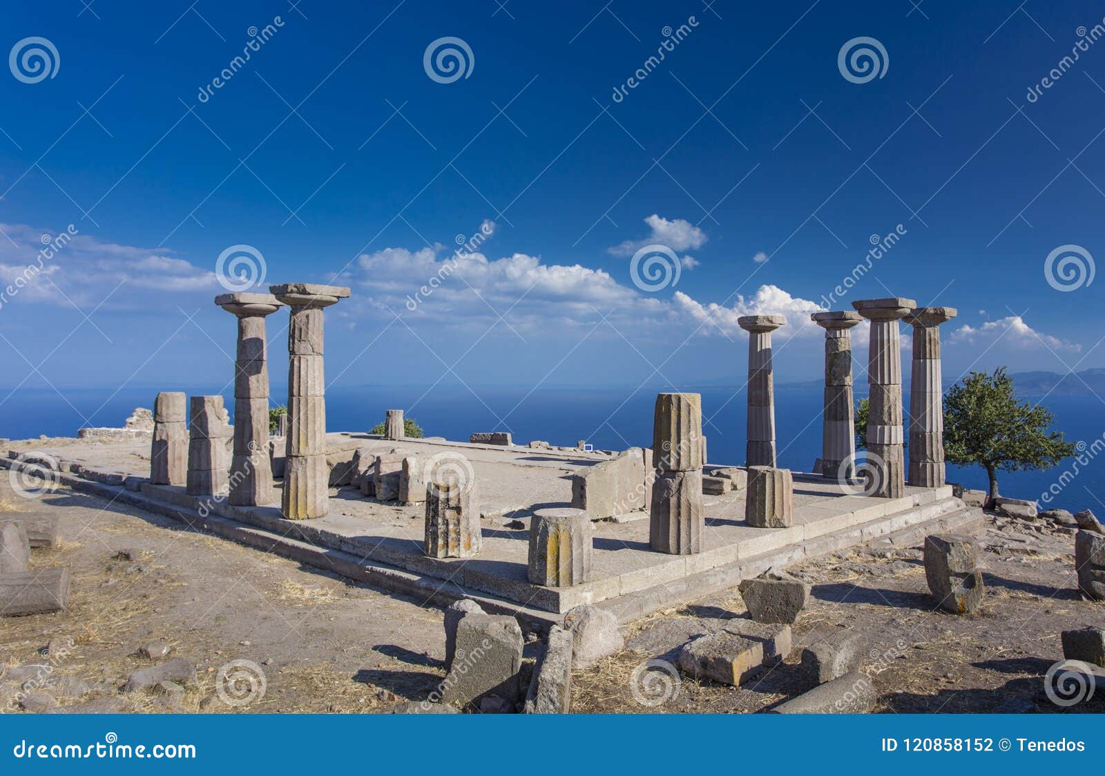 temple of athena in assos, canakkale, turkey