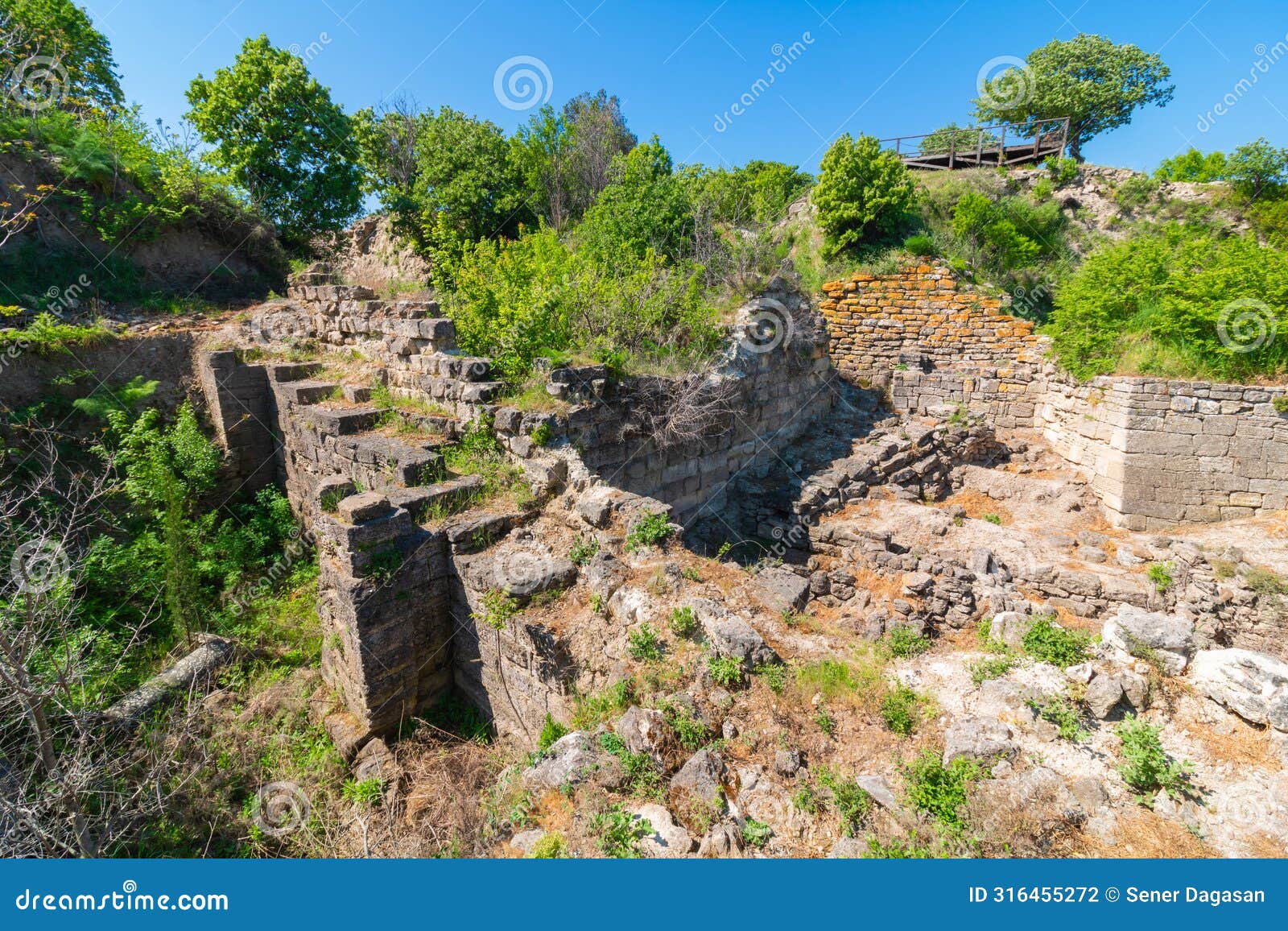 ruins of troy in canakkale turkey.
