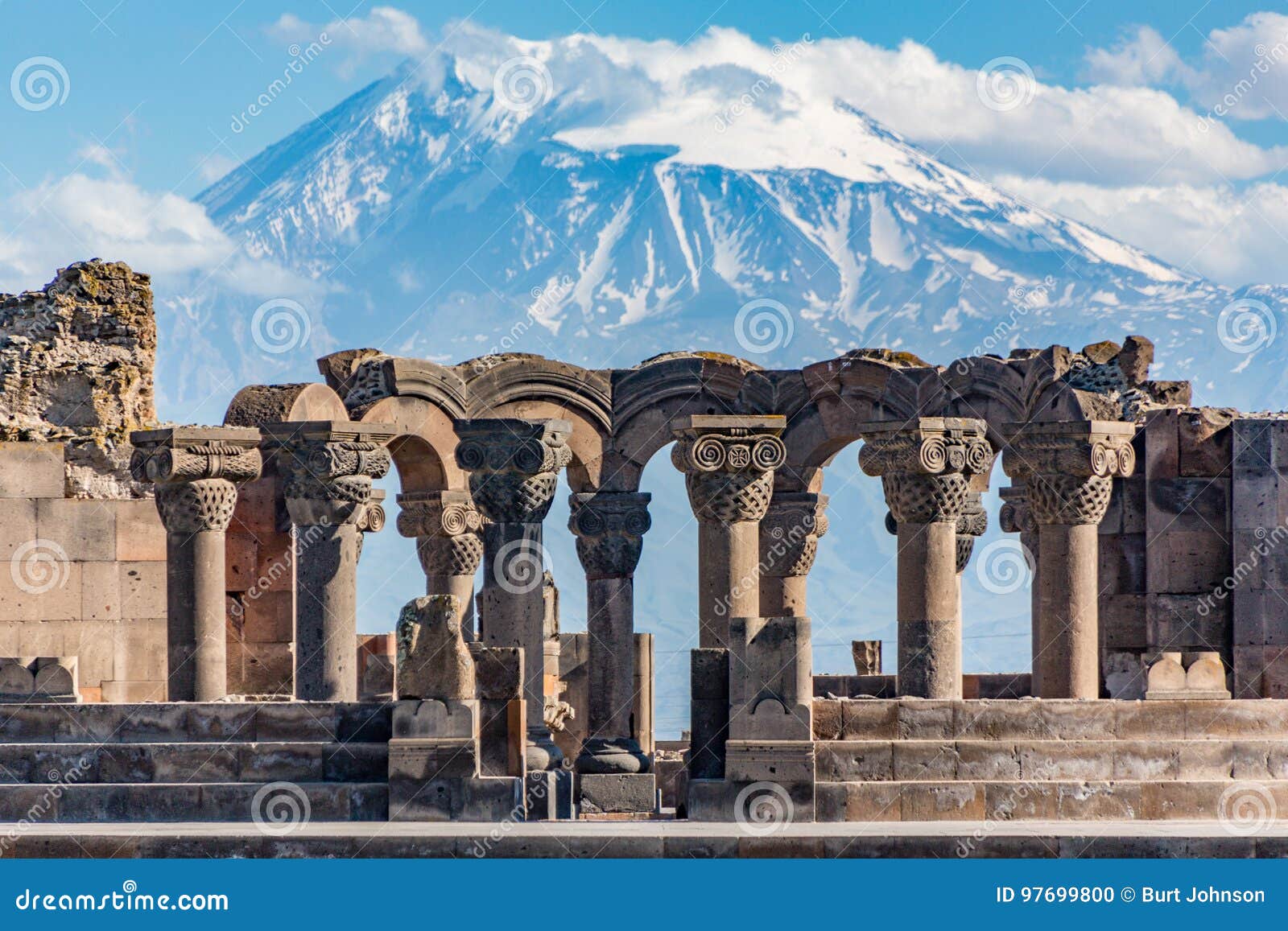 ruins of the zvartnos temple in yerevan, armenia