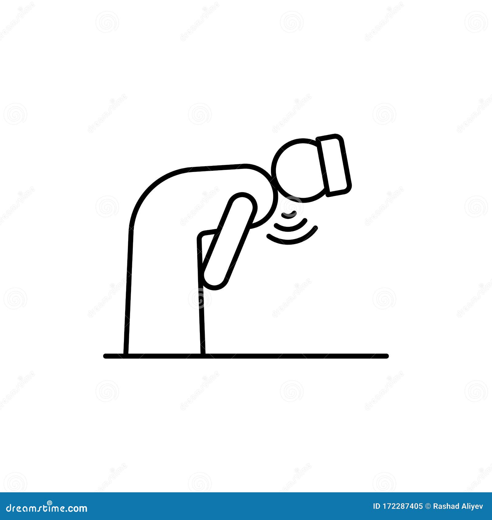 ruku posture, namaz, obey icon. simple line, outline  religion icons for ui and ux, website or mobile application