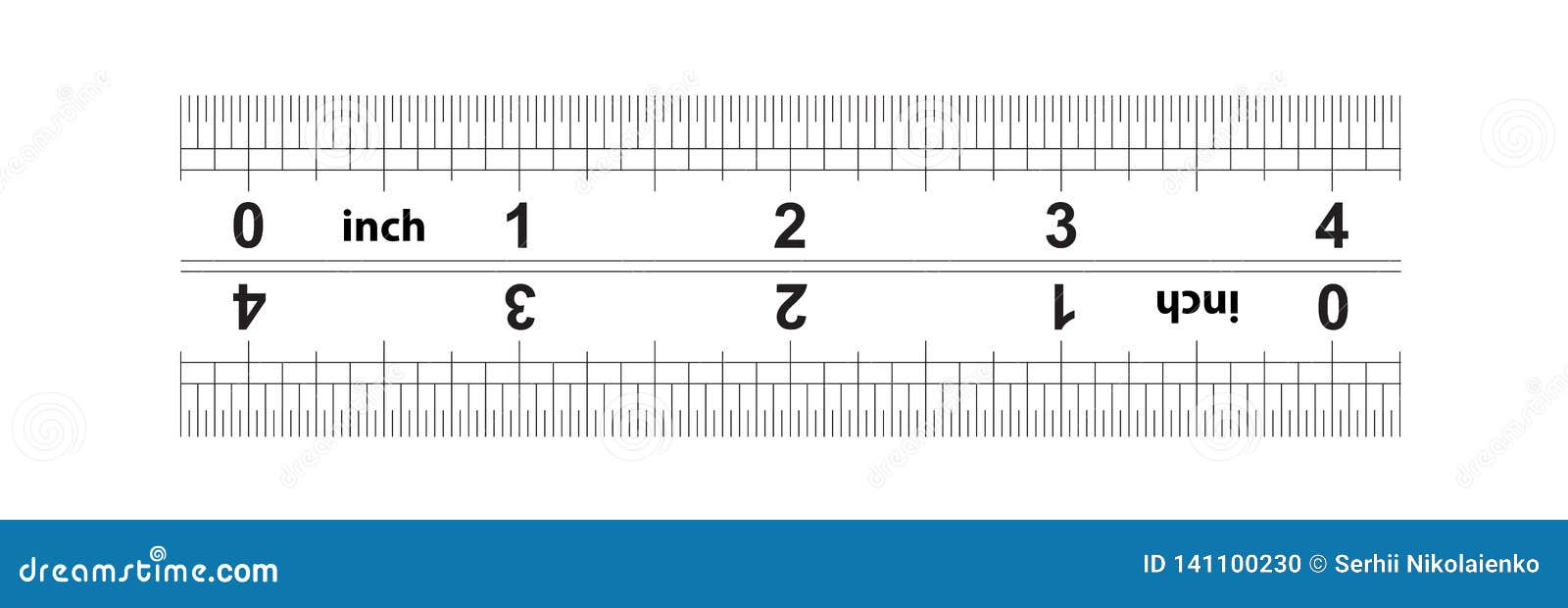 Ruler Bidirectional 4 Inches. the Division Price is Thirty Second Part