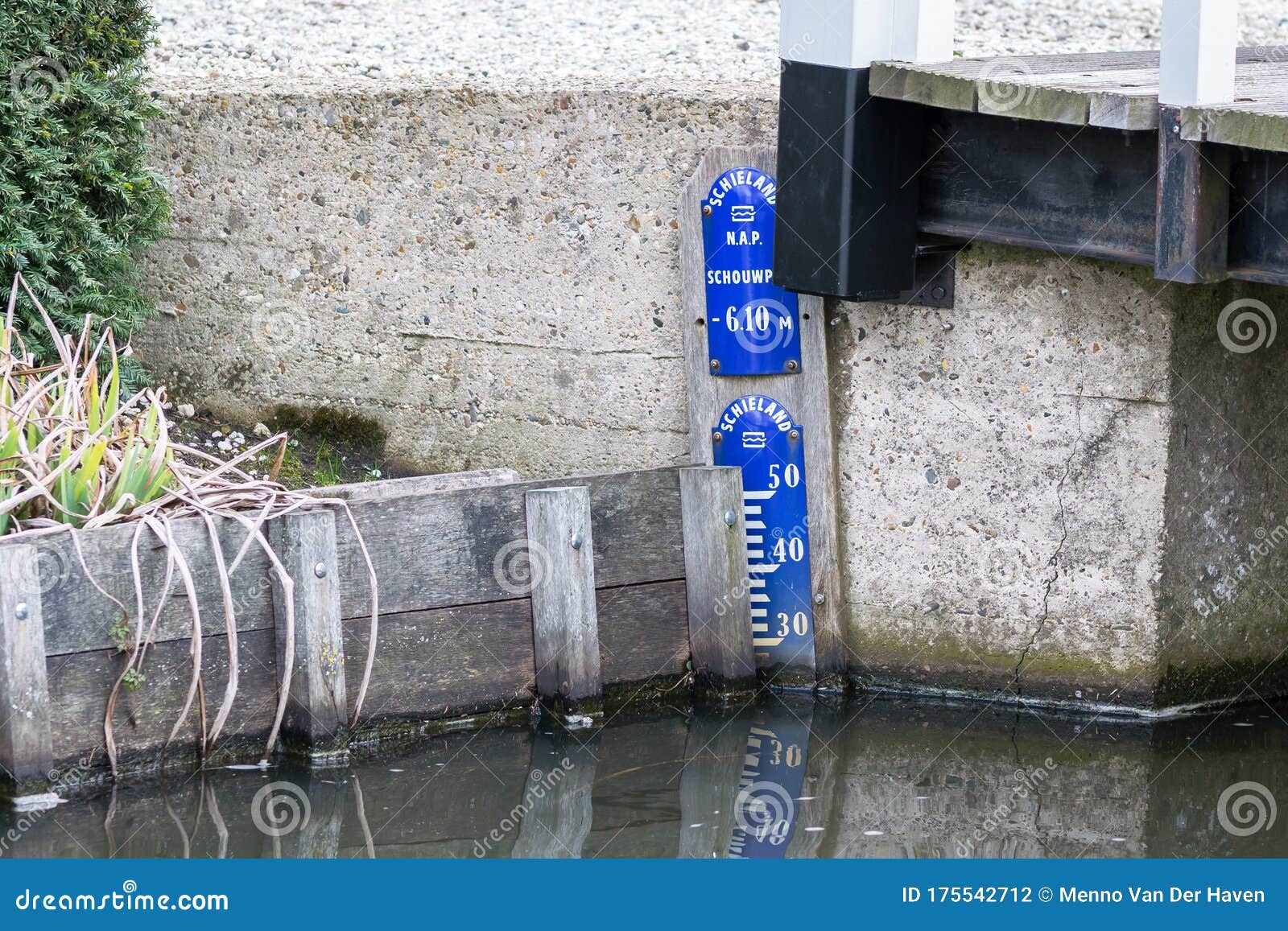 Ruler In A Channel That Indicates The Water Level Below Sea Level Stock Photo Image Of Bridge Netherlands Ruler In A Channel That Indicates The Water Level Below Sea Level Stock Photo Image Of Bridge Netherlands