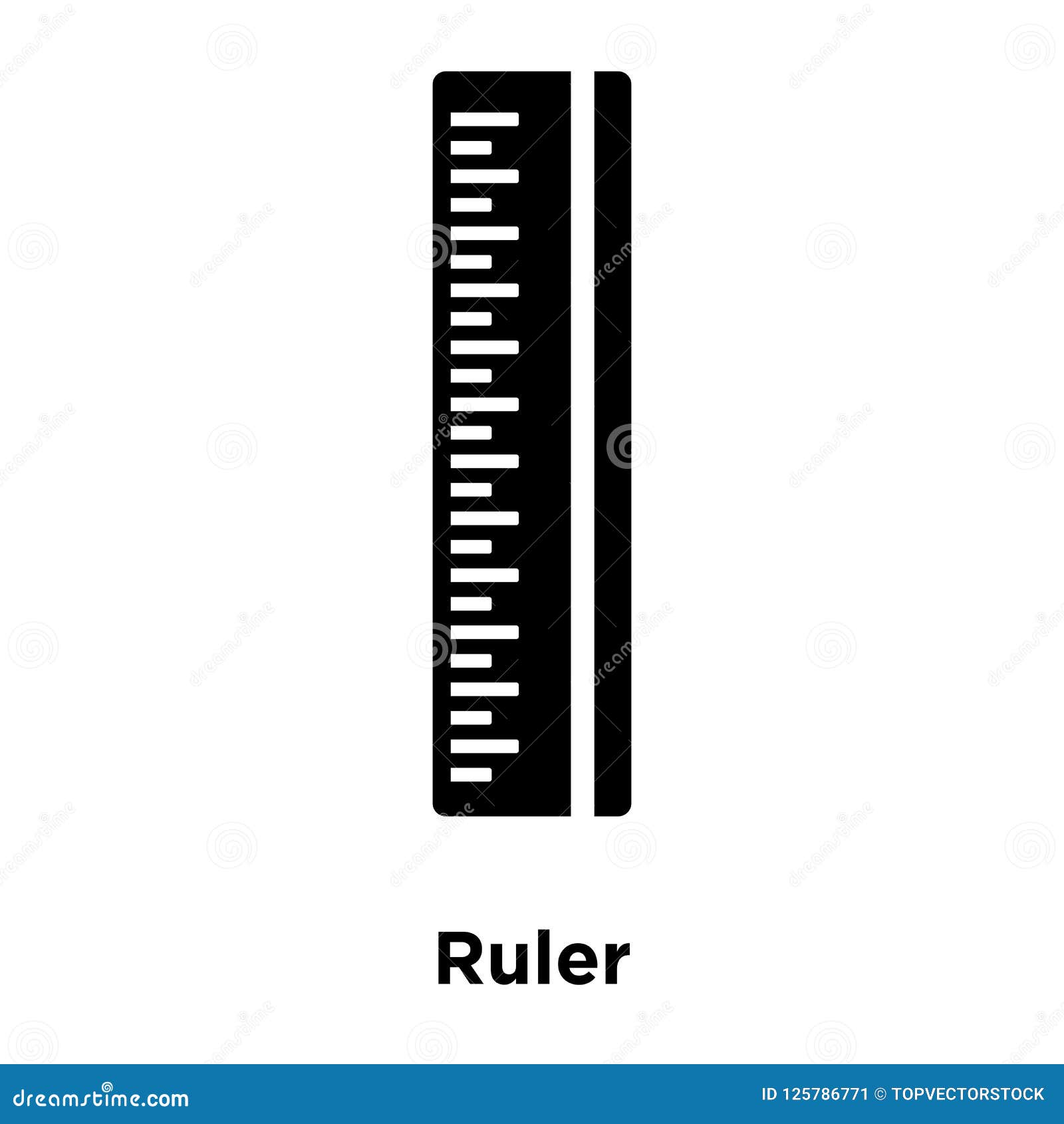 Short Ruler Icon Flat Style Stock Illustration - Download Image