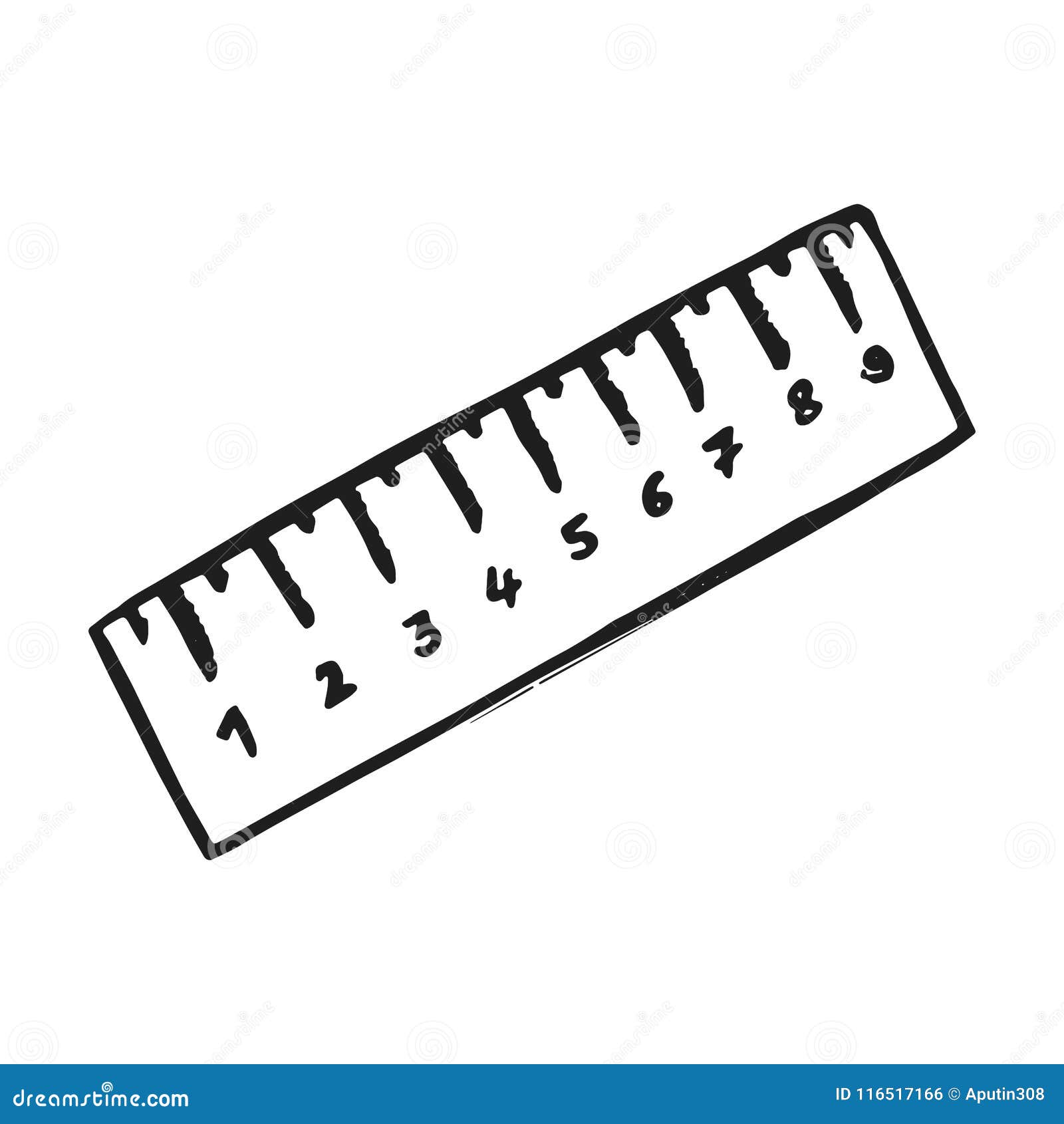 Ruler Icon Vector Sketch. Hand Insulated Drawing Stock Vector