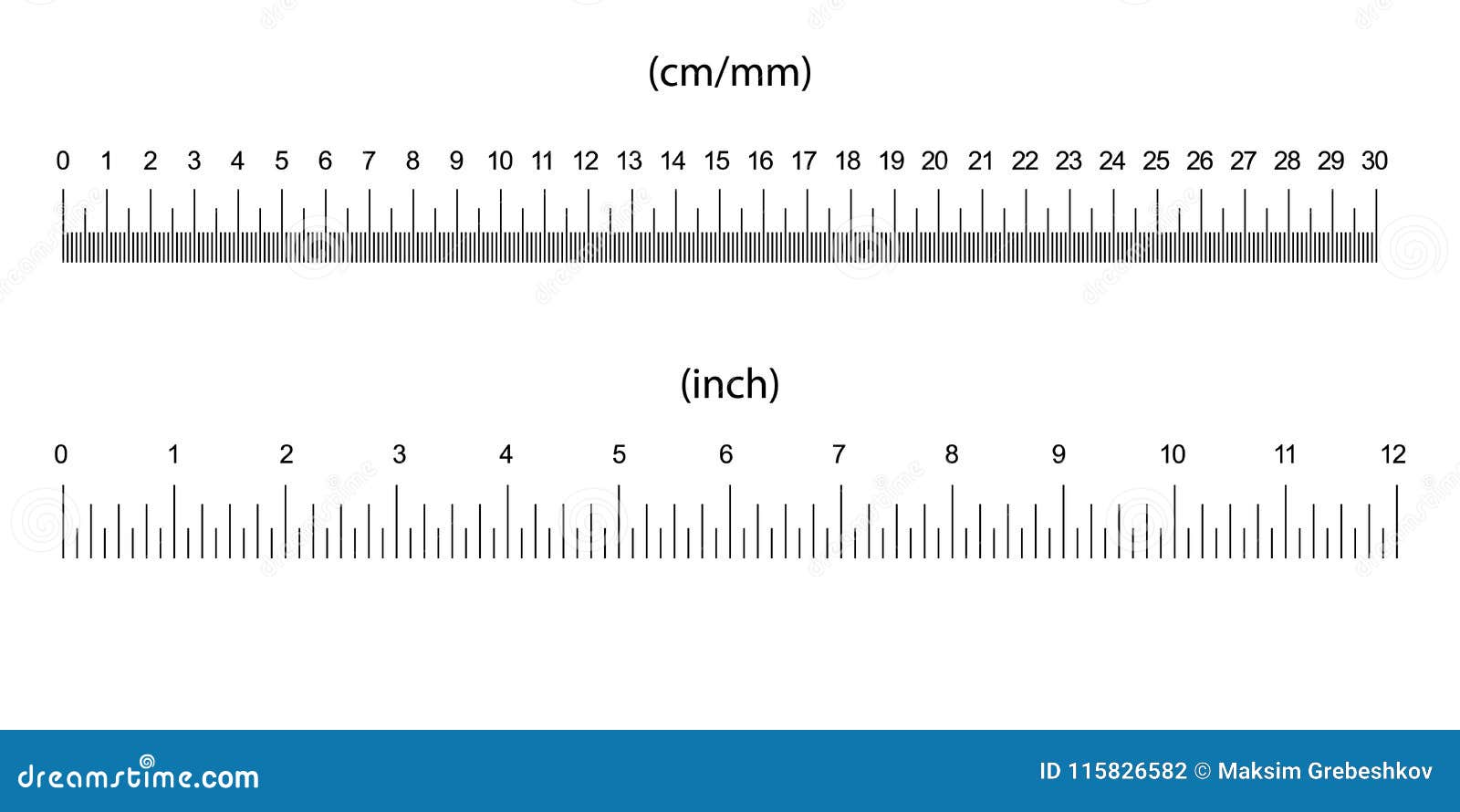 Ruler Size Indicators Stock Vector. Illustration Of Black - 115826582