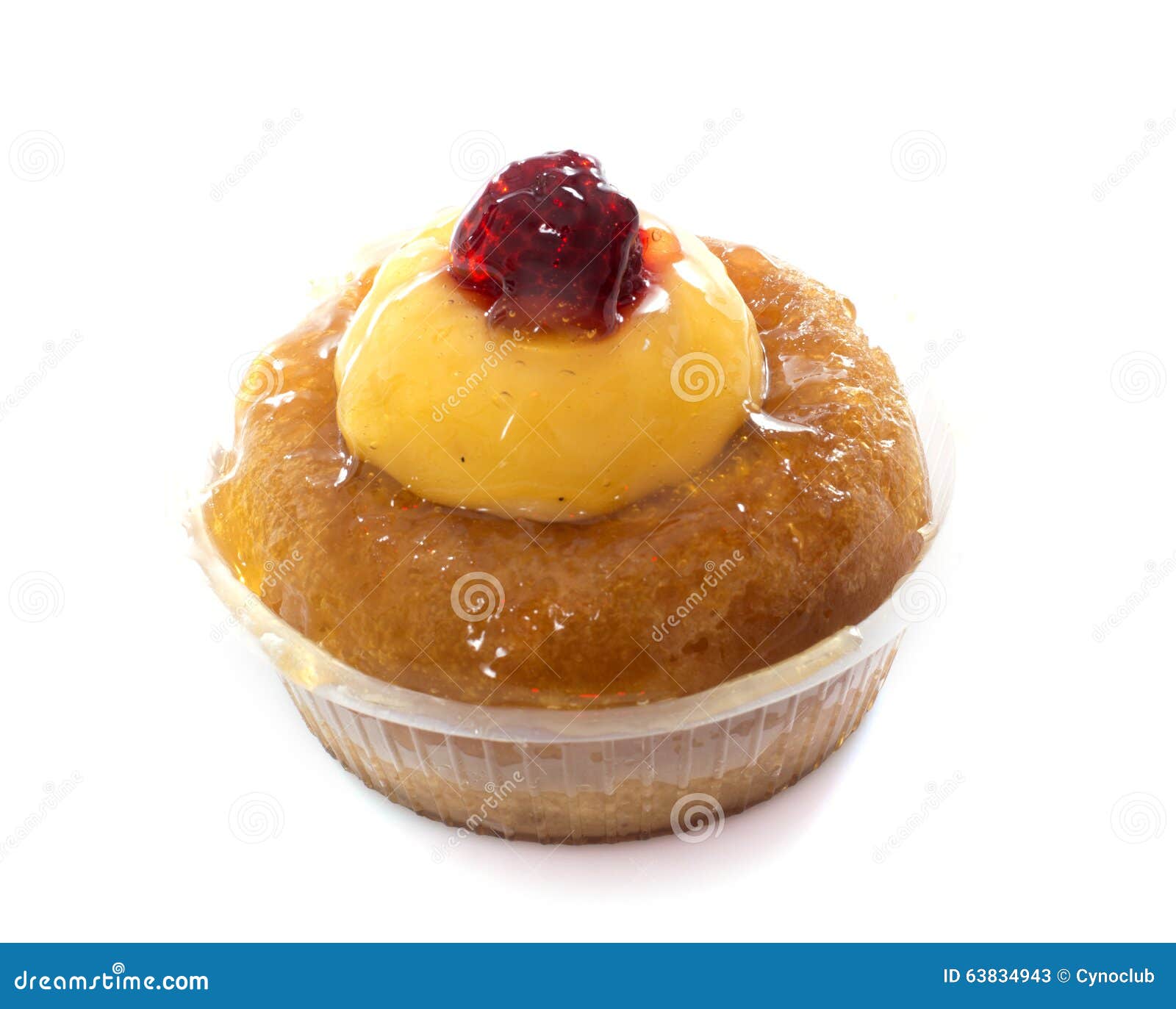 Rum baba cake stock image. Image of cherry, background 63834943