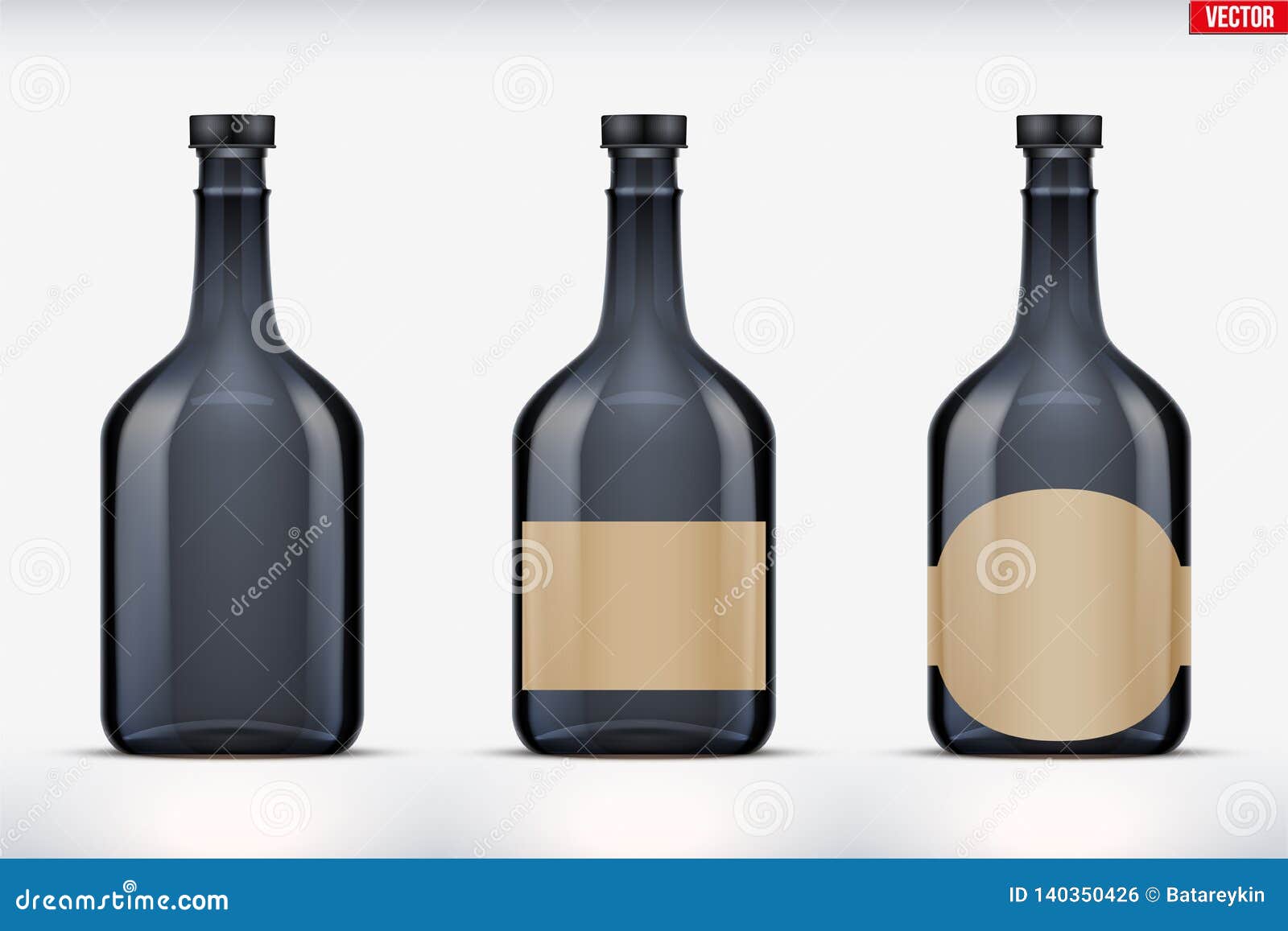 Download Rum bottle set mockup stock vector. Illustration of brand ...