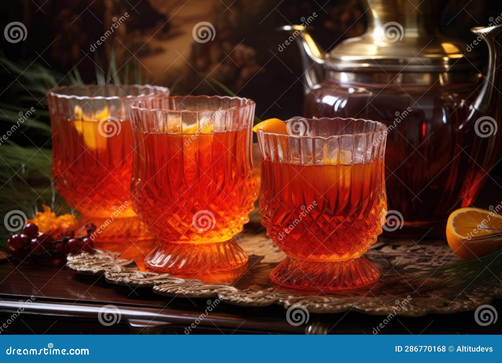 Rum Punch Served in Elegant Glassware Stock Photo Image of glassware