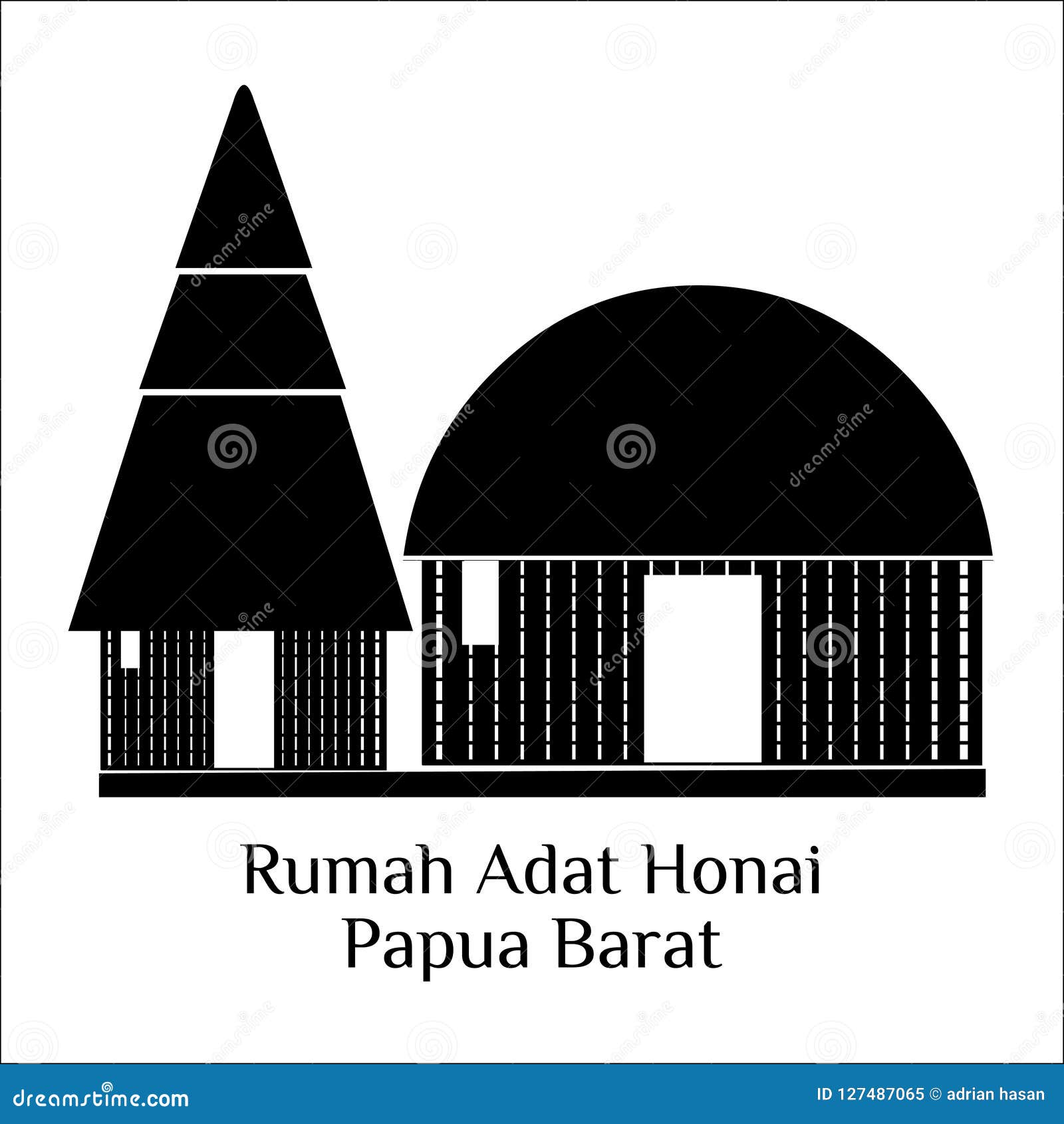 Rumah Adat Honai Papua Barat Stock Illustration Illustration Of Honai Barat 127487065