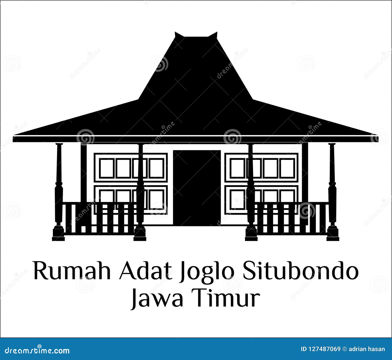 Rumah Adat Jawa Timur Vector