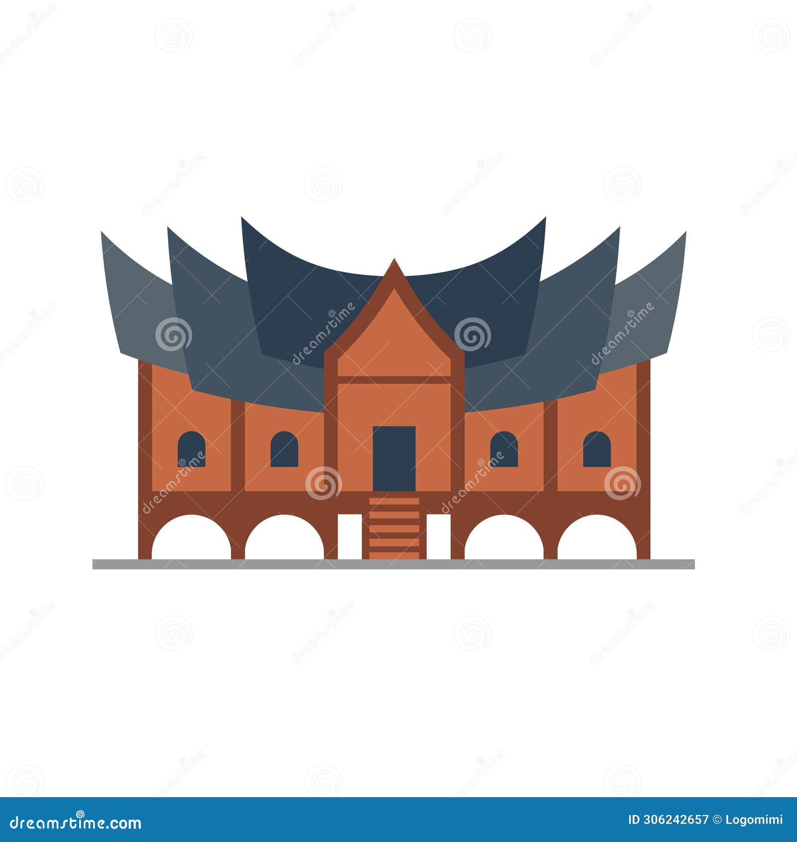 rumah gadang or rumah adat minang, bagonjong or baanjuang house,