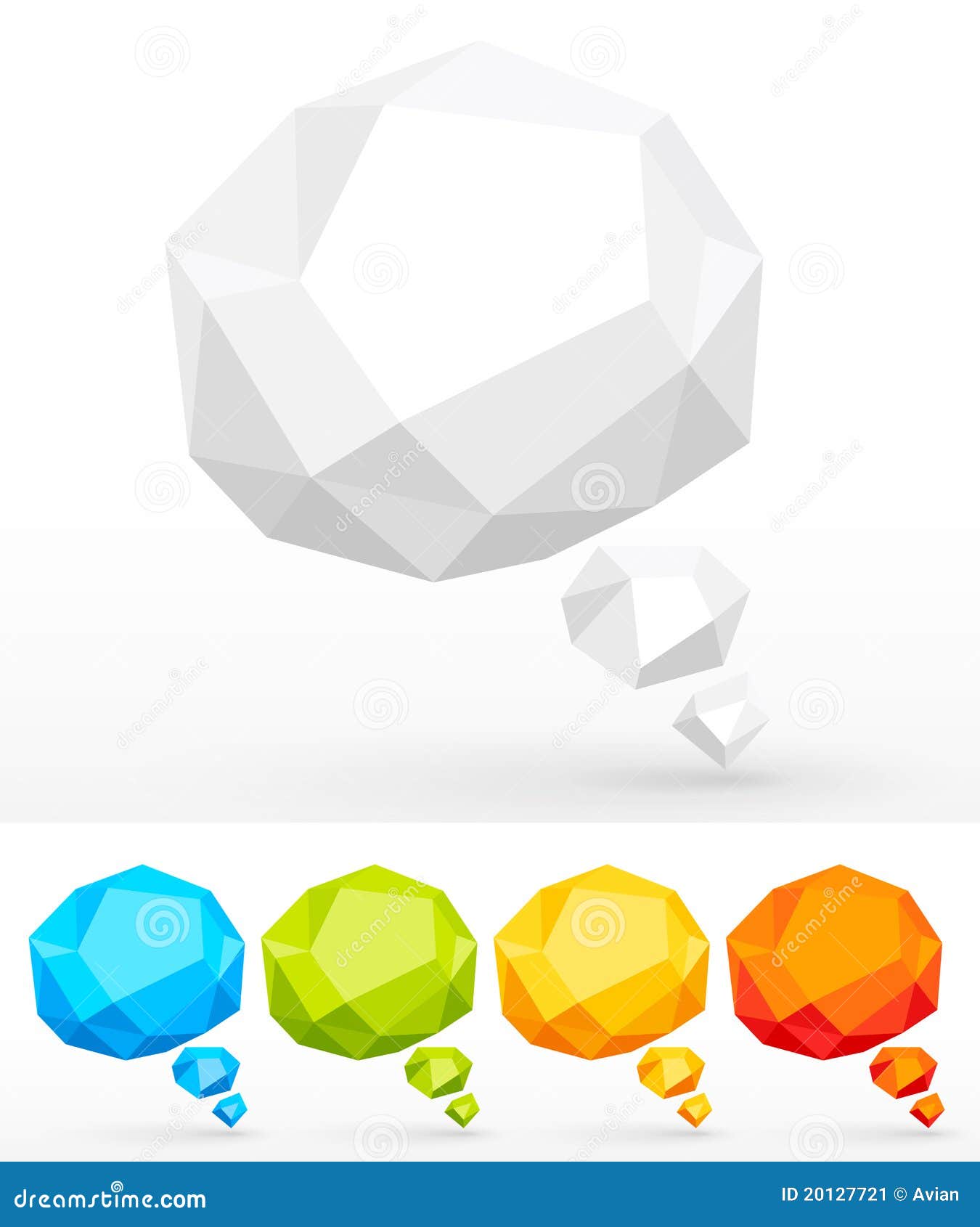 rumpled colorful bubbles for speech